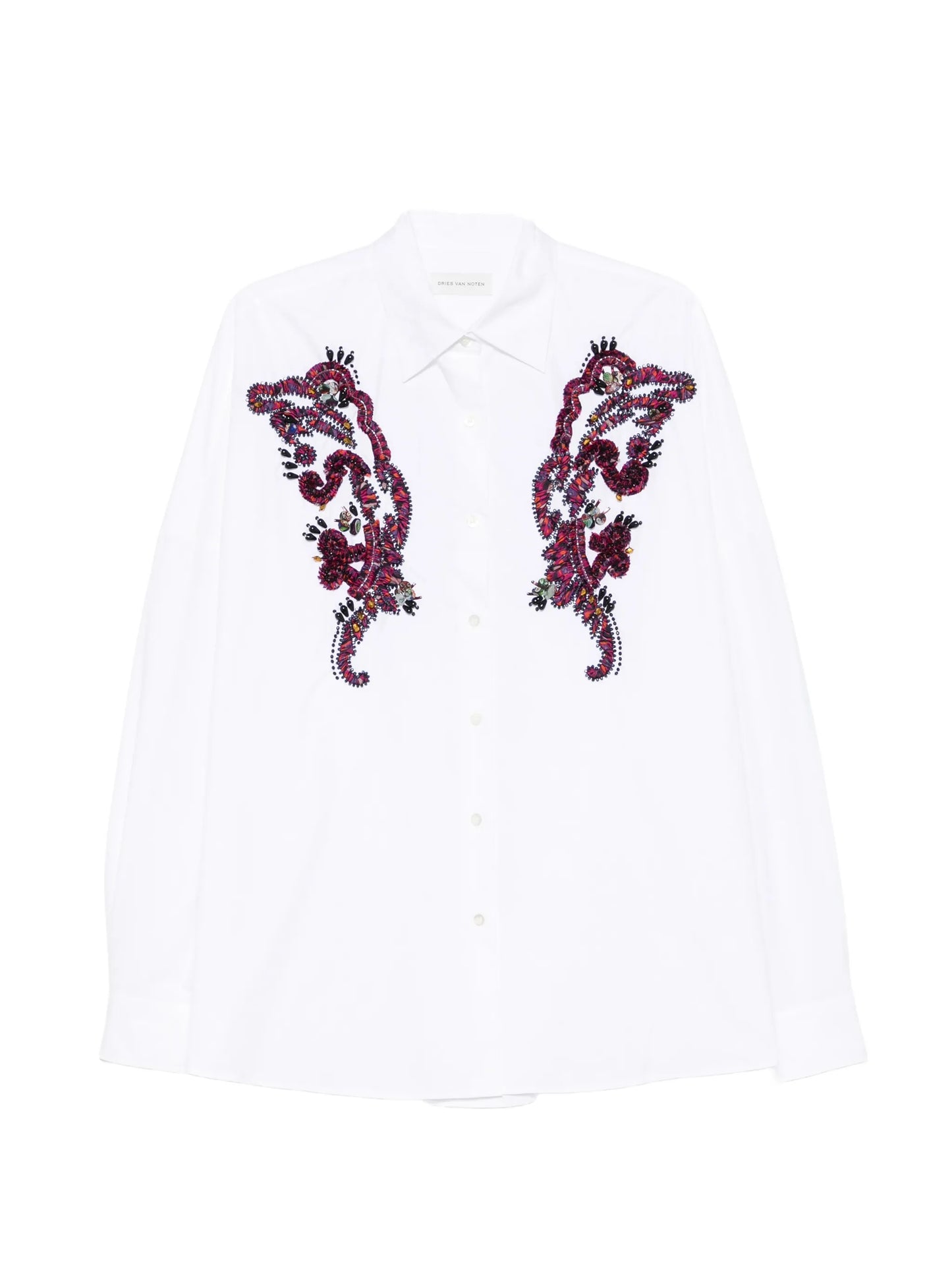 bead-embellished buttoned shirt