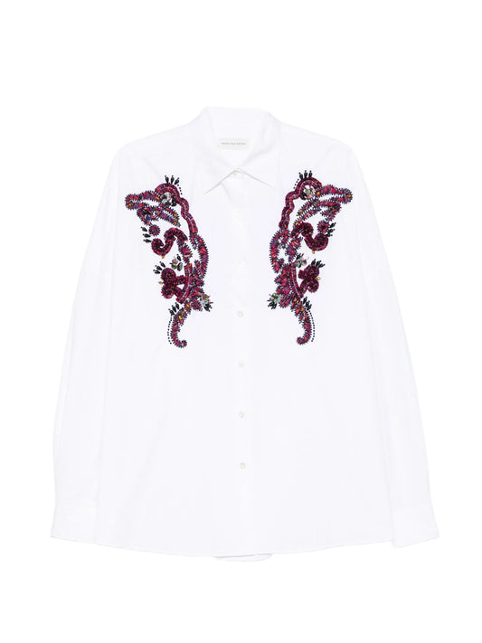 bead-embellished buttoned shirt