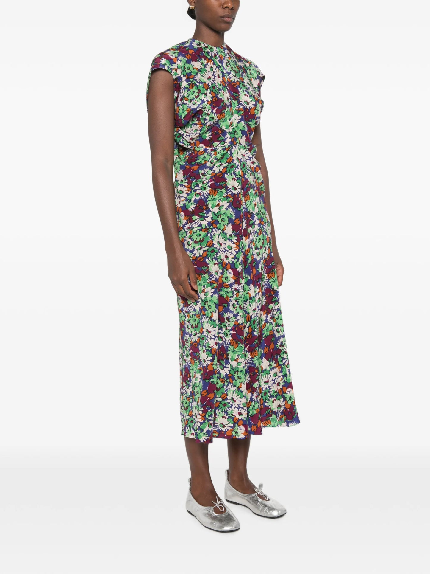 floral-print midi dress
