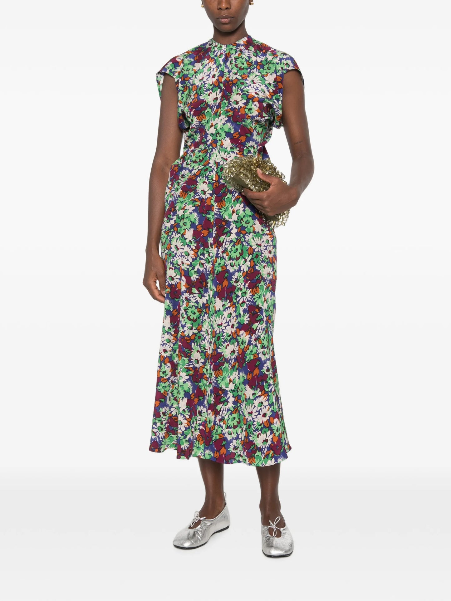 floral-print midi dress