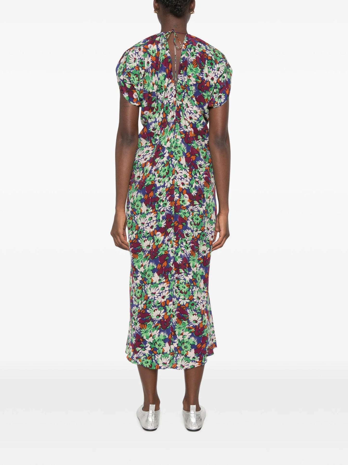 floral-print midi dress