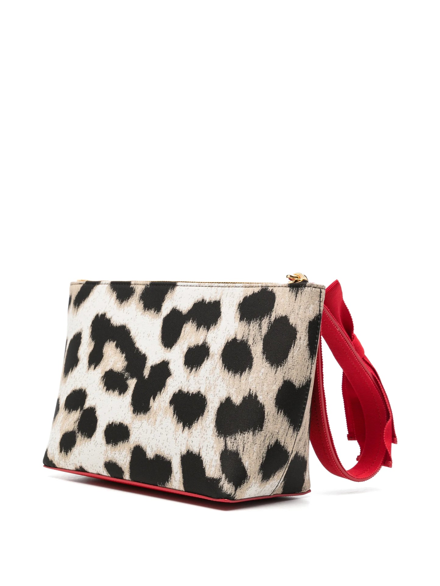 leopard-print logo-print clutch bag