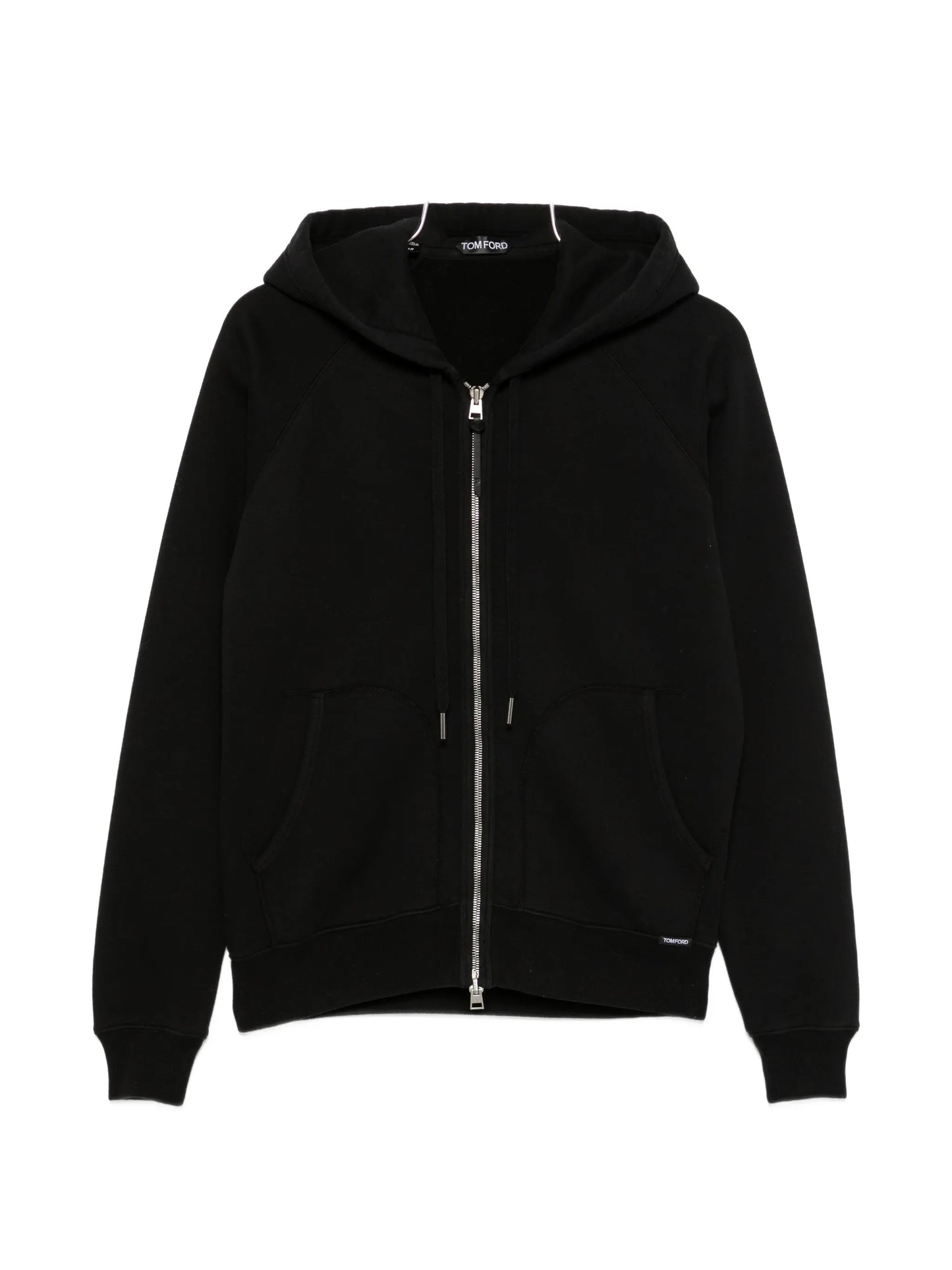zip-fastening drawstring hoodie
