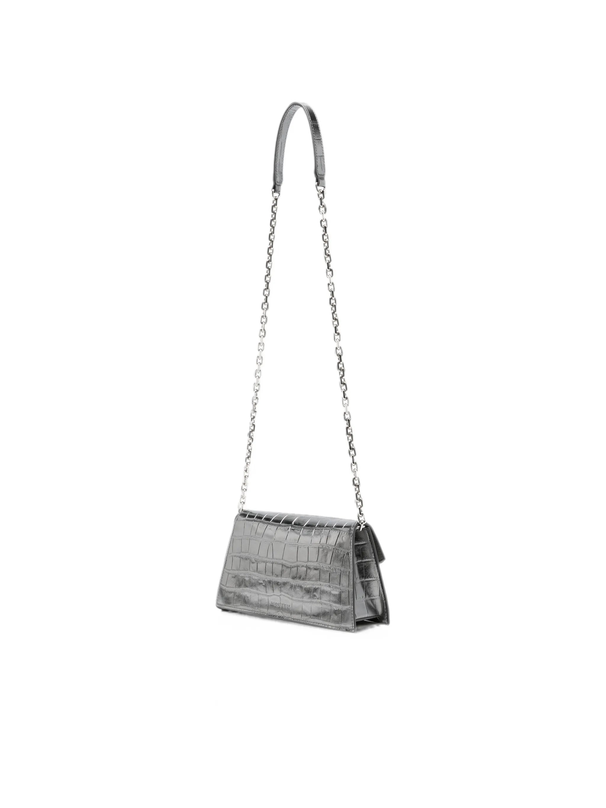 mini Skull croc-effect shoulder bag