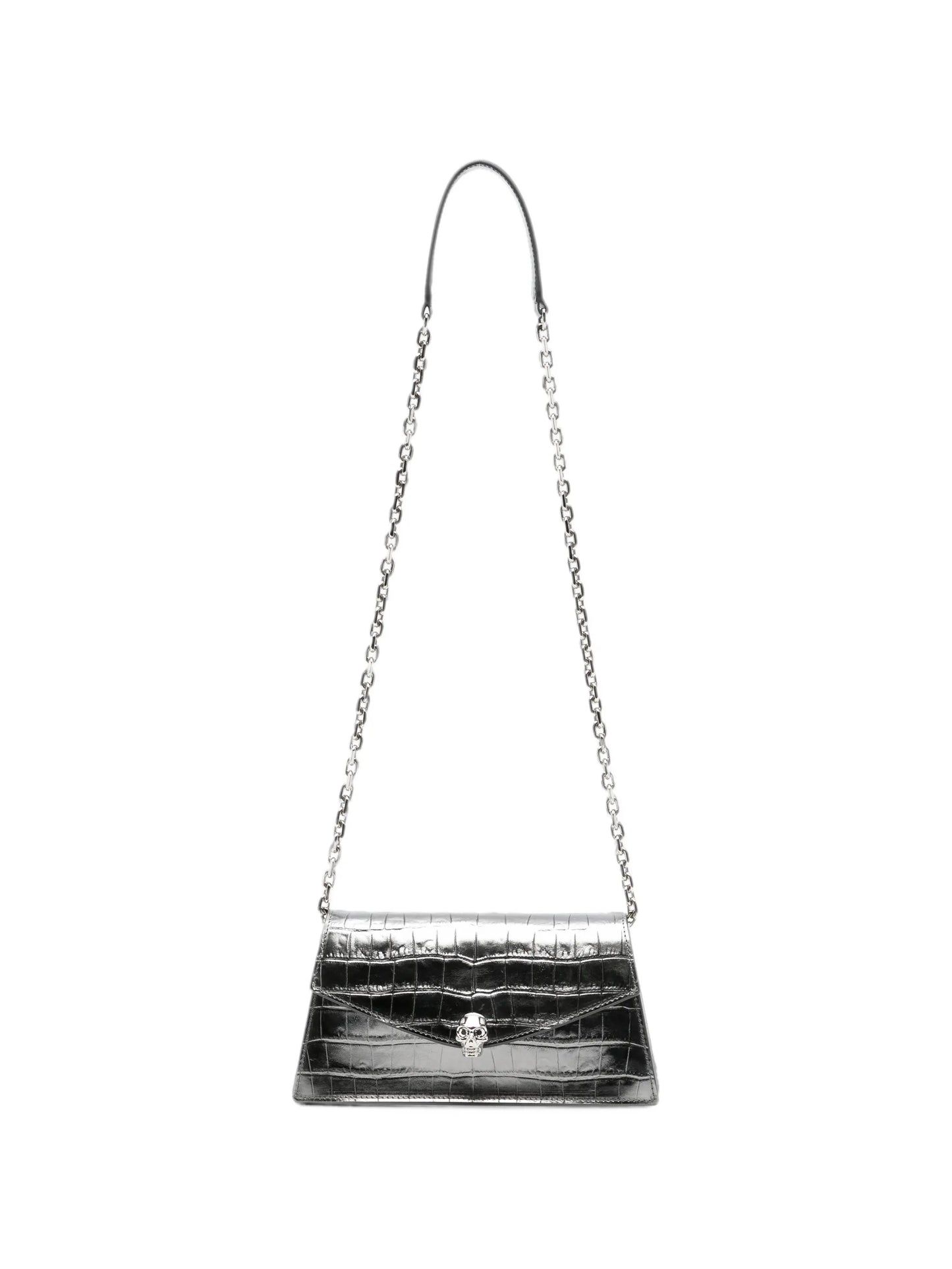 mini Skull croc-effect shoulder bag