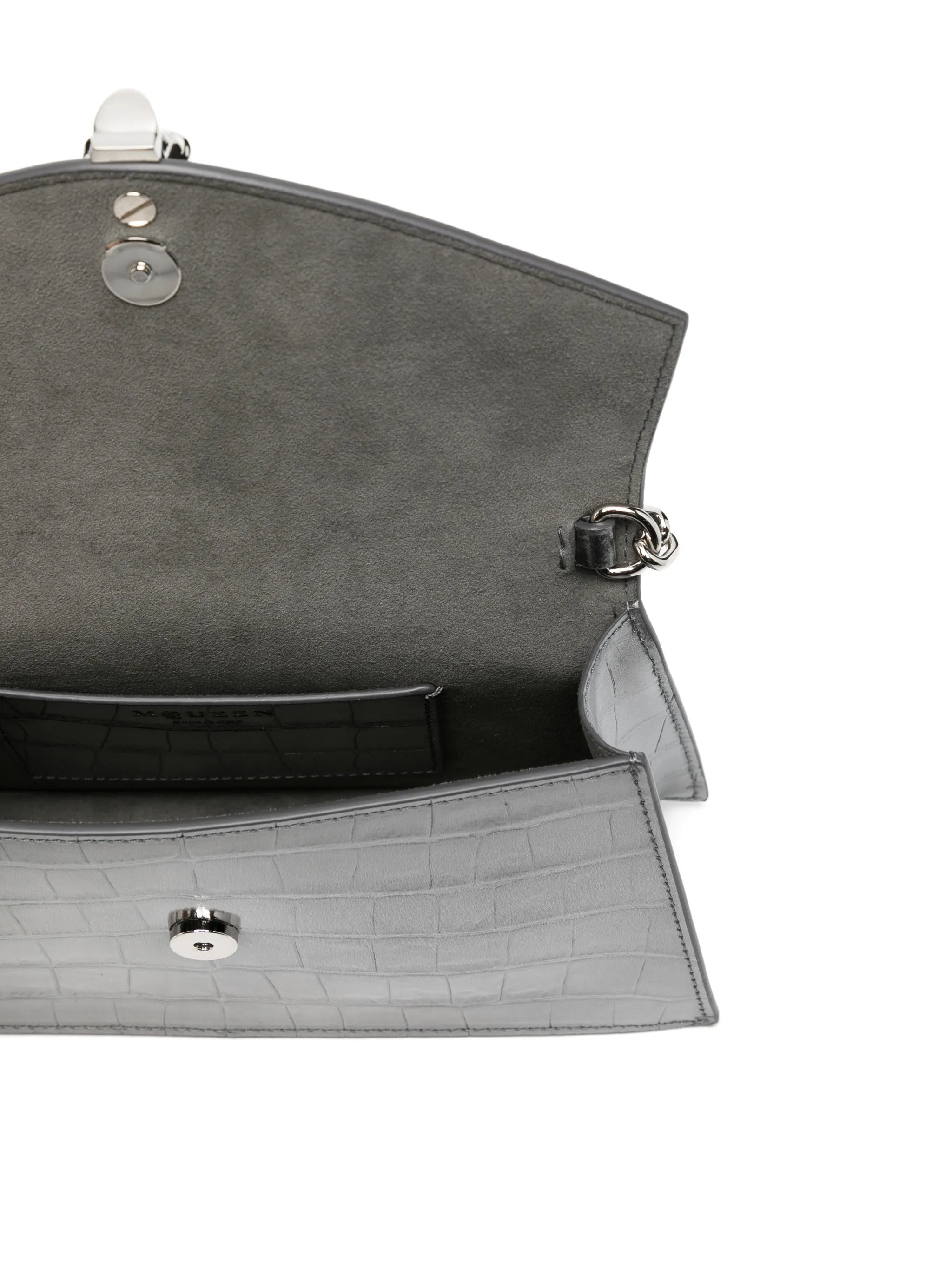mini Skull croc-effect shoulder bag