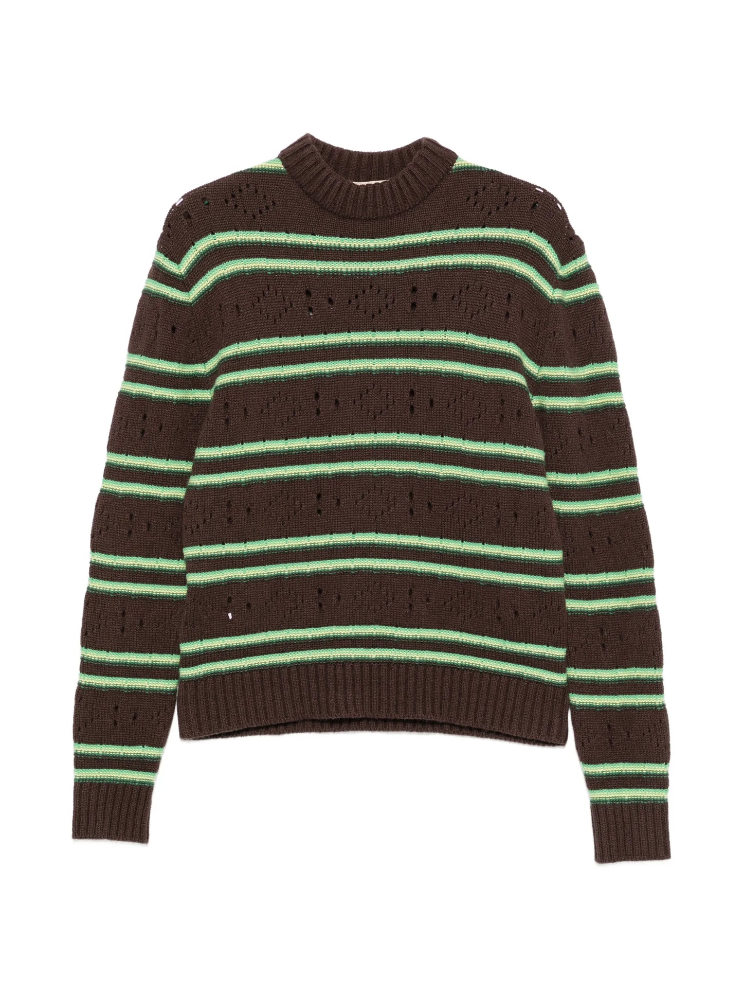 striped distressed-effect sweater
