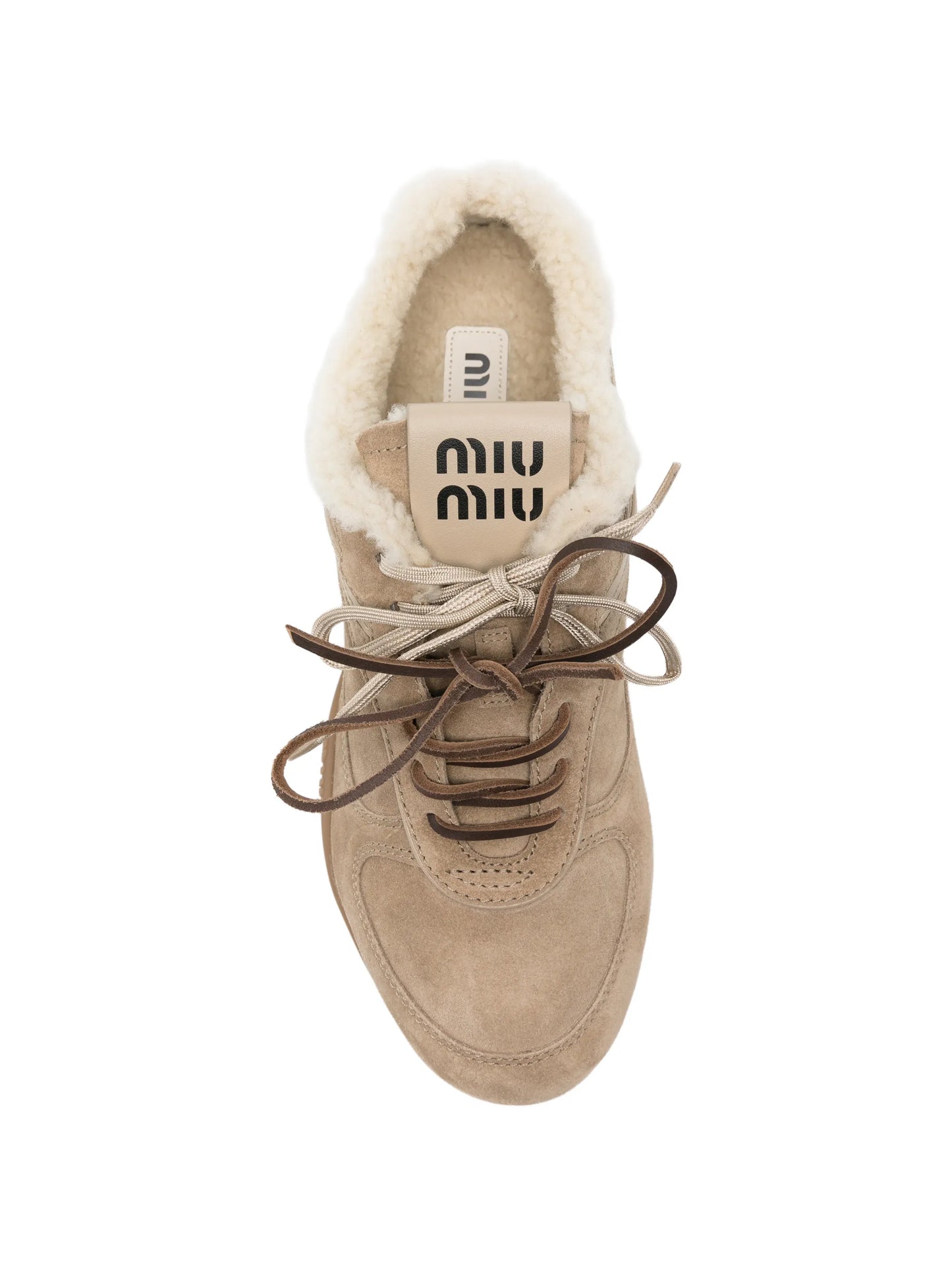 gymnasium suede and shearling sneakers