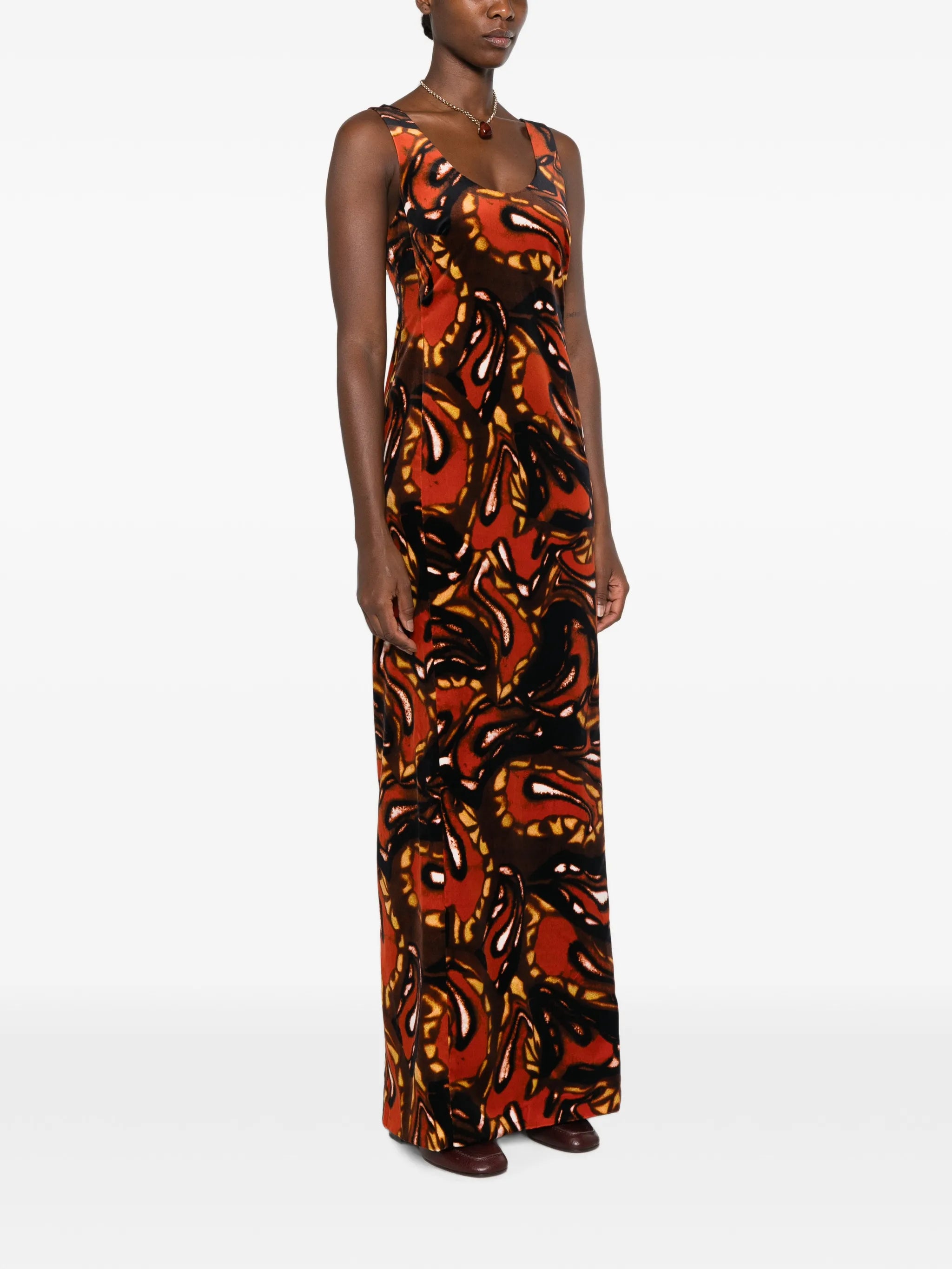 abstract-print sleeveless maxi dress