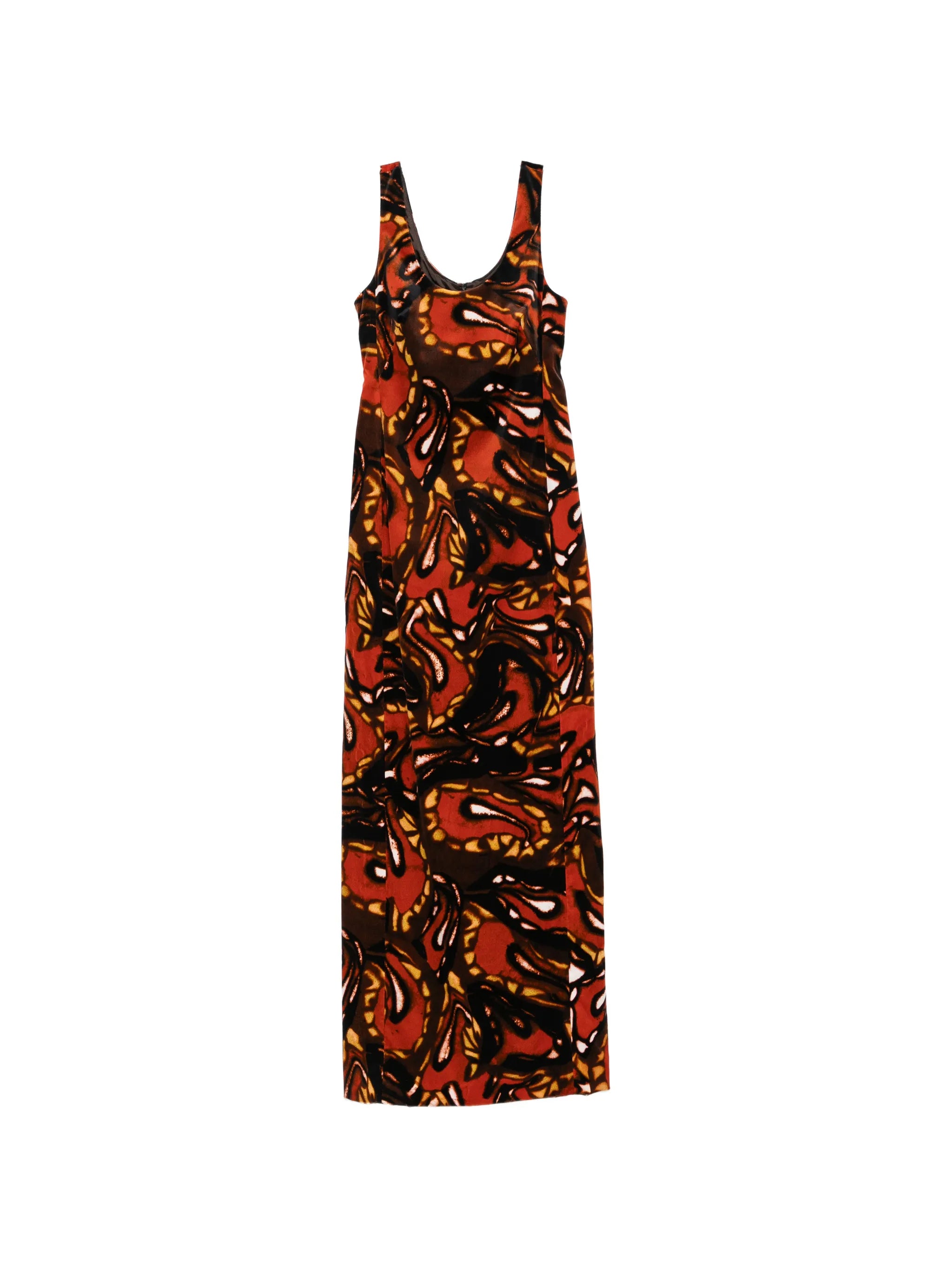 abstract-print sleeveless maxi dress