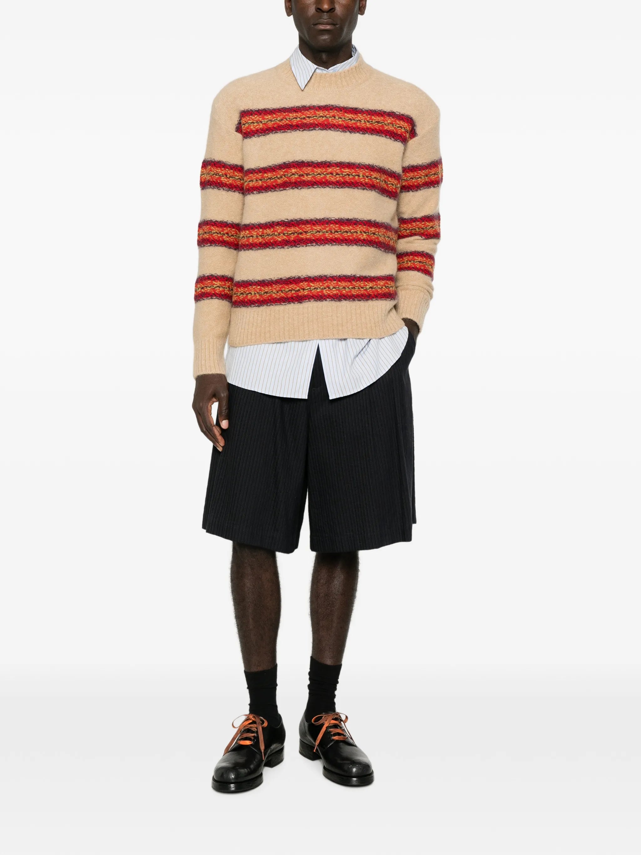 striped round-neck sweater