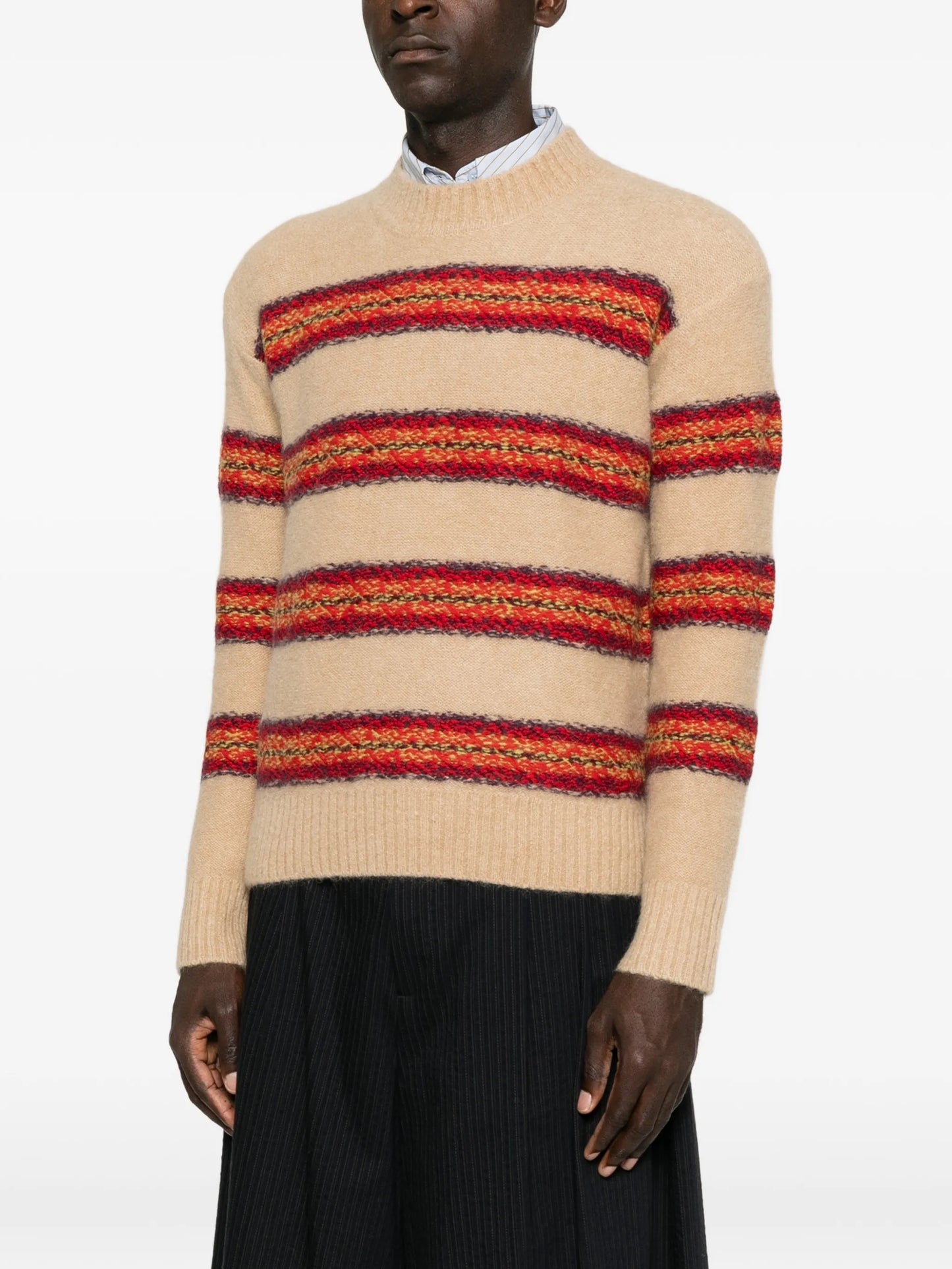 striped round-neck sweater