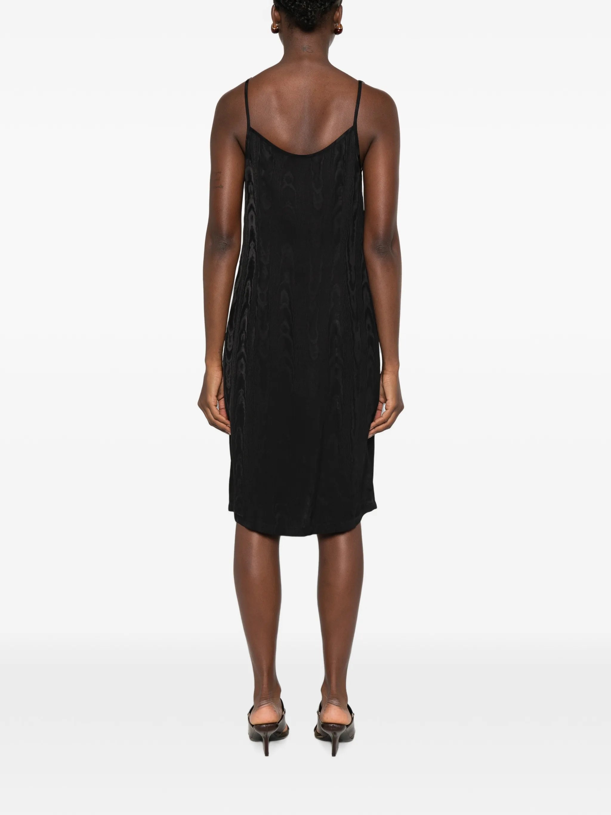 floral-embellished moiré-effect mini dress