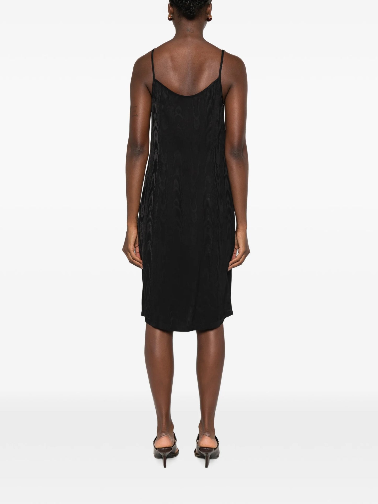 floral-embellished moiré-effect mini dress