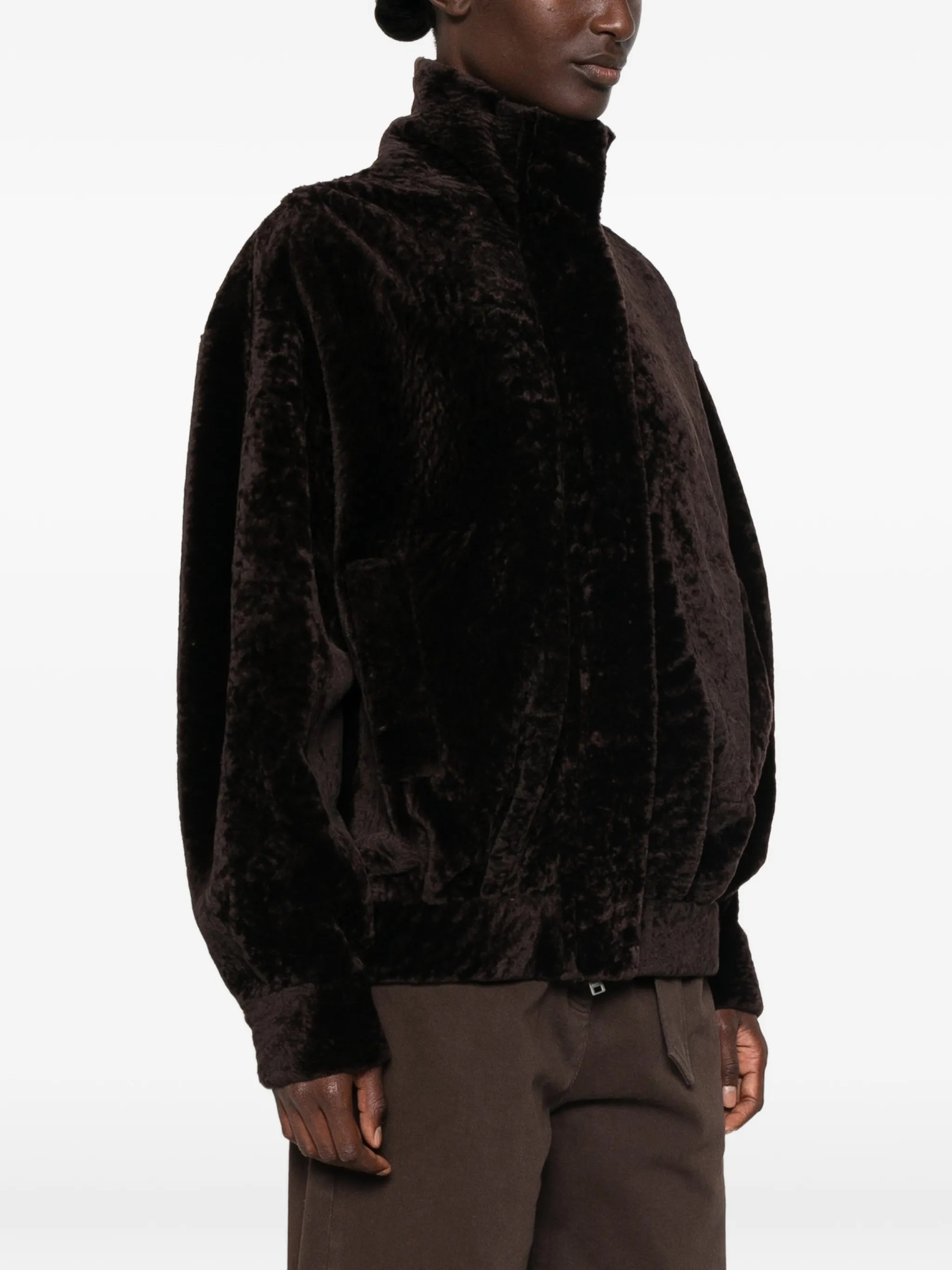 Paula high-neck shearling jacket