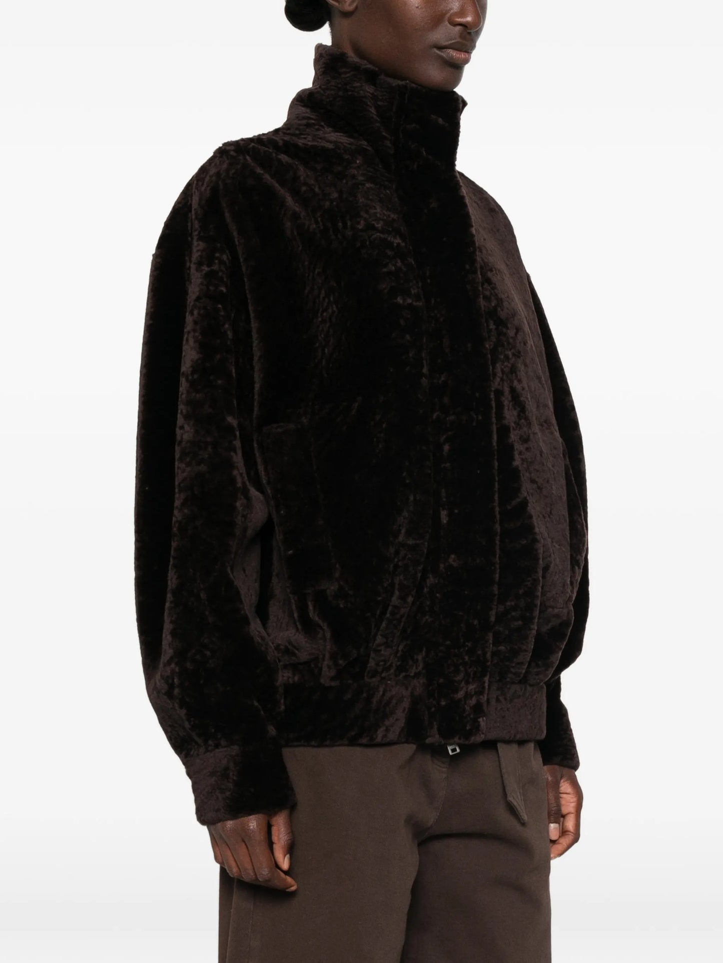 Paula high-neck shearling jacket
