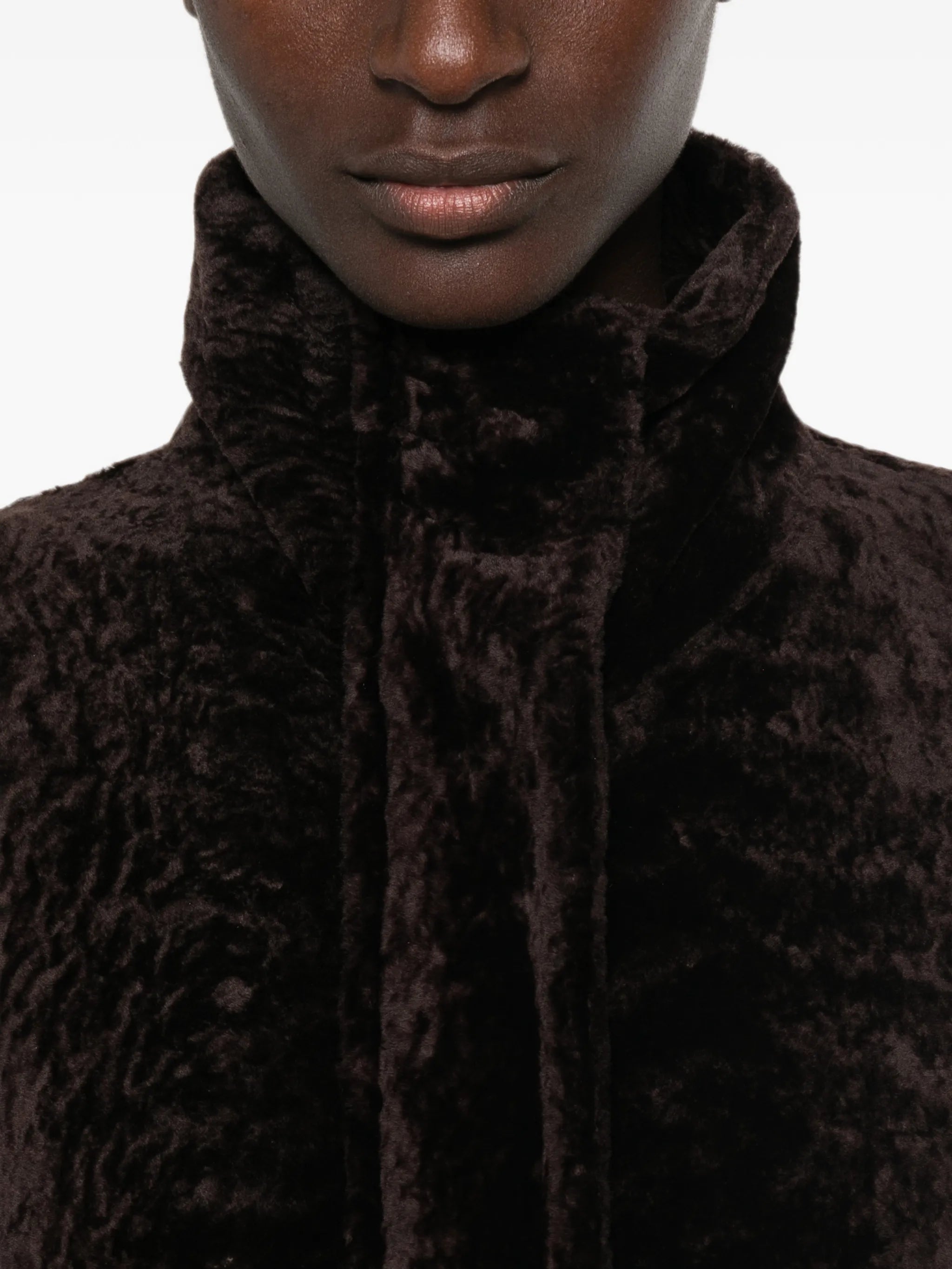 Paula high-neck shearling jacket
