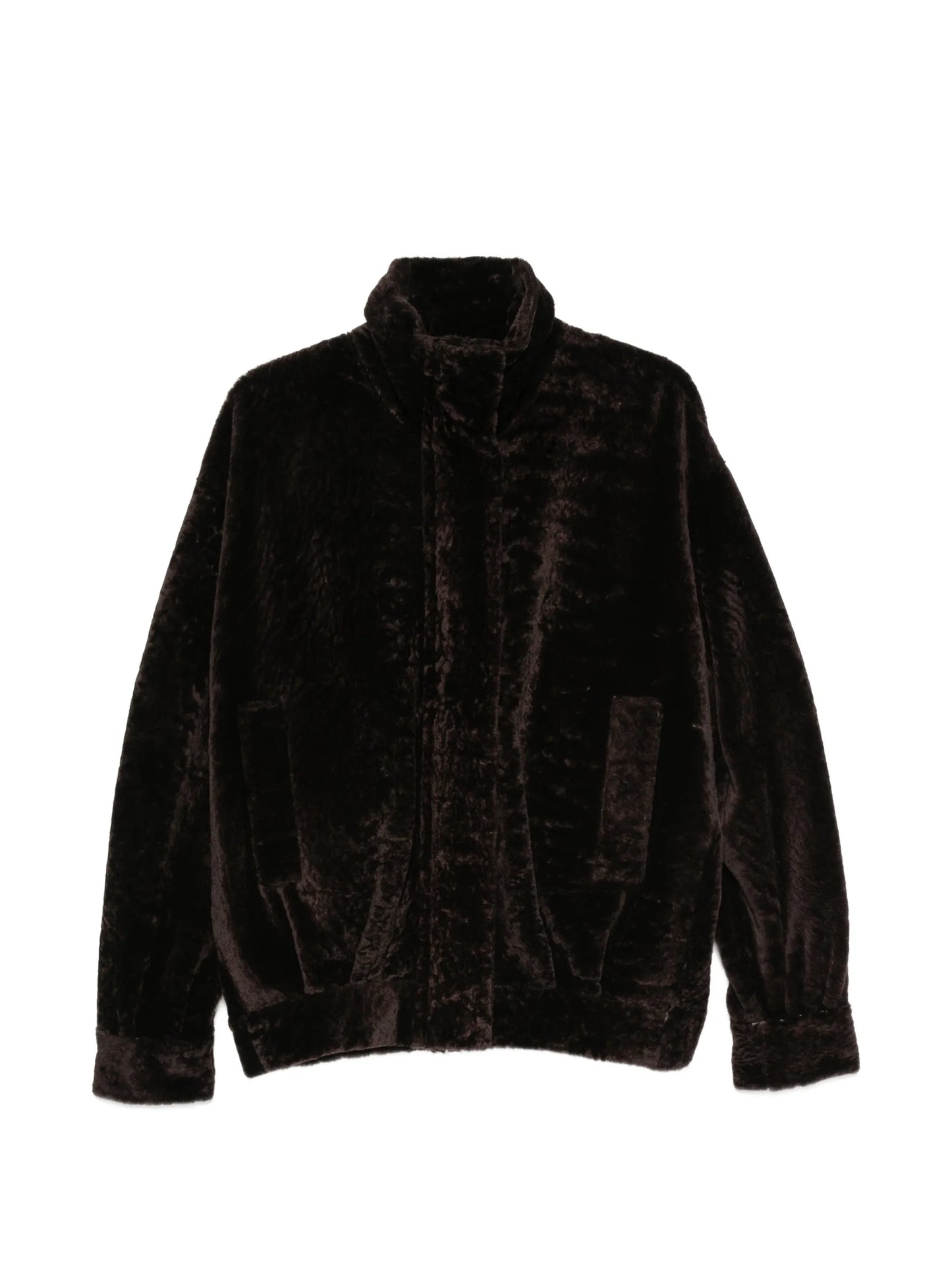 Paula high-neck shearling jacket
