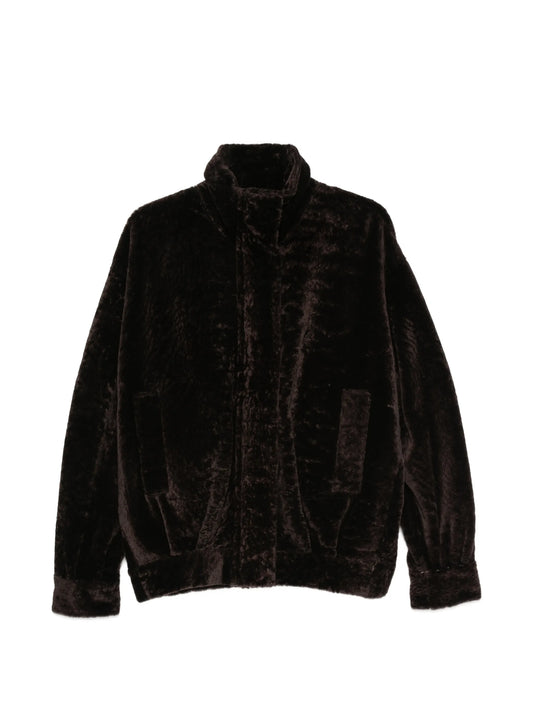 Paula high-neck shearling jacket