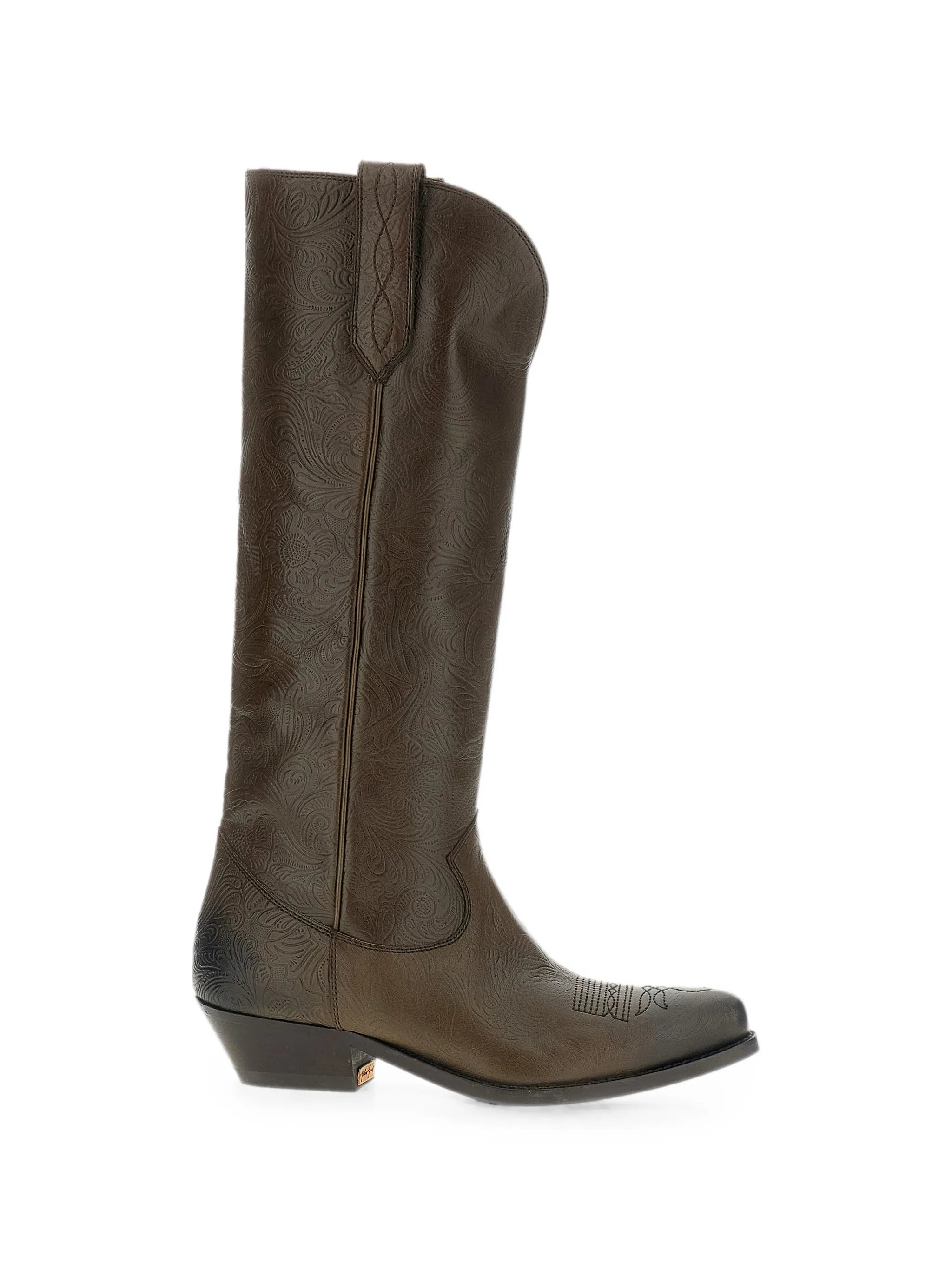 Wish Star embossed-floral western boots
