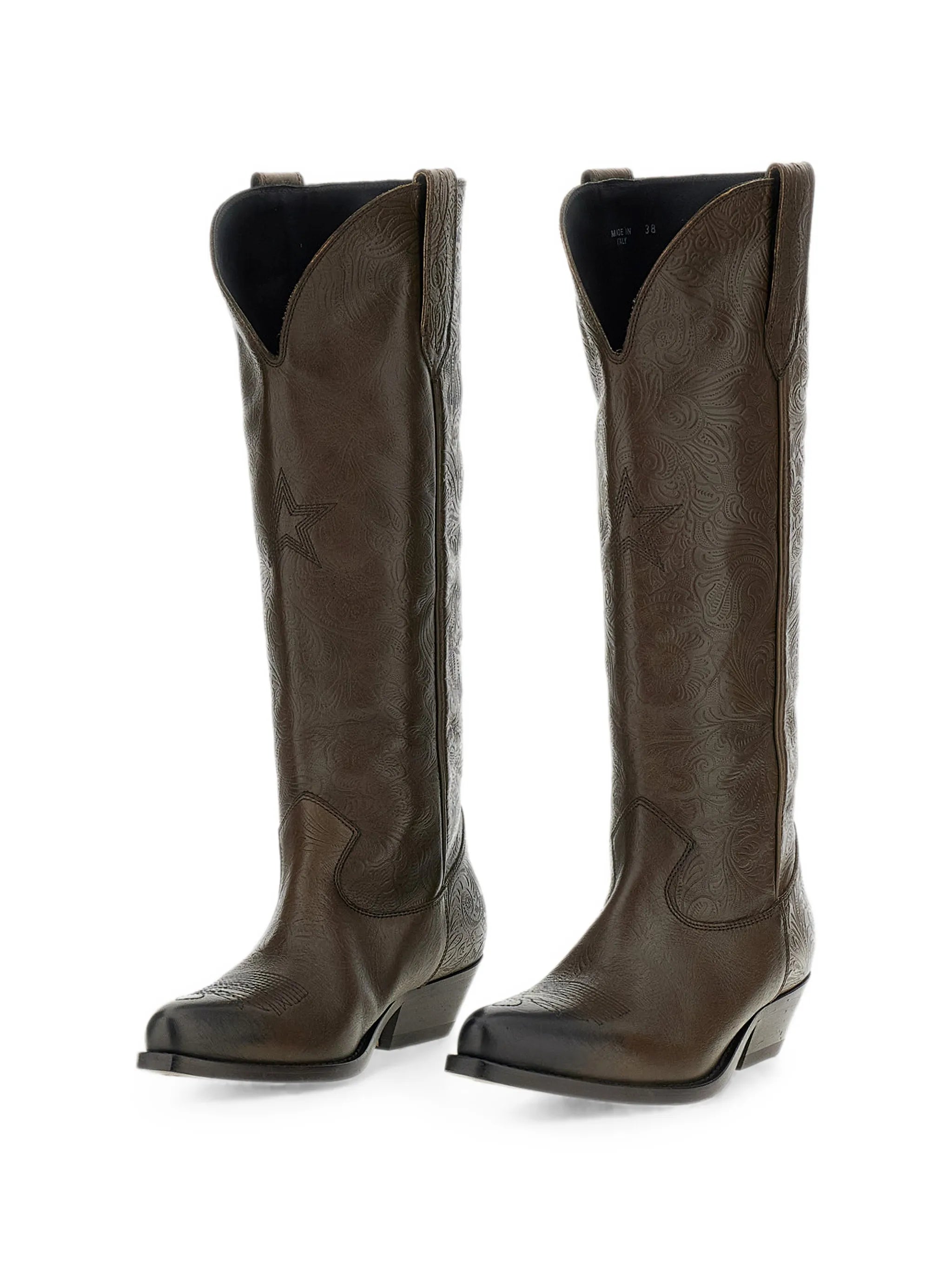 Wish Star embossed-floral western boots