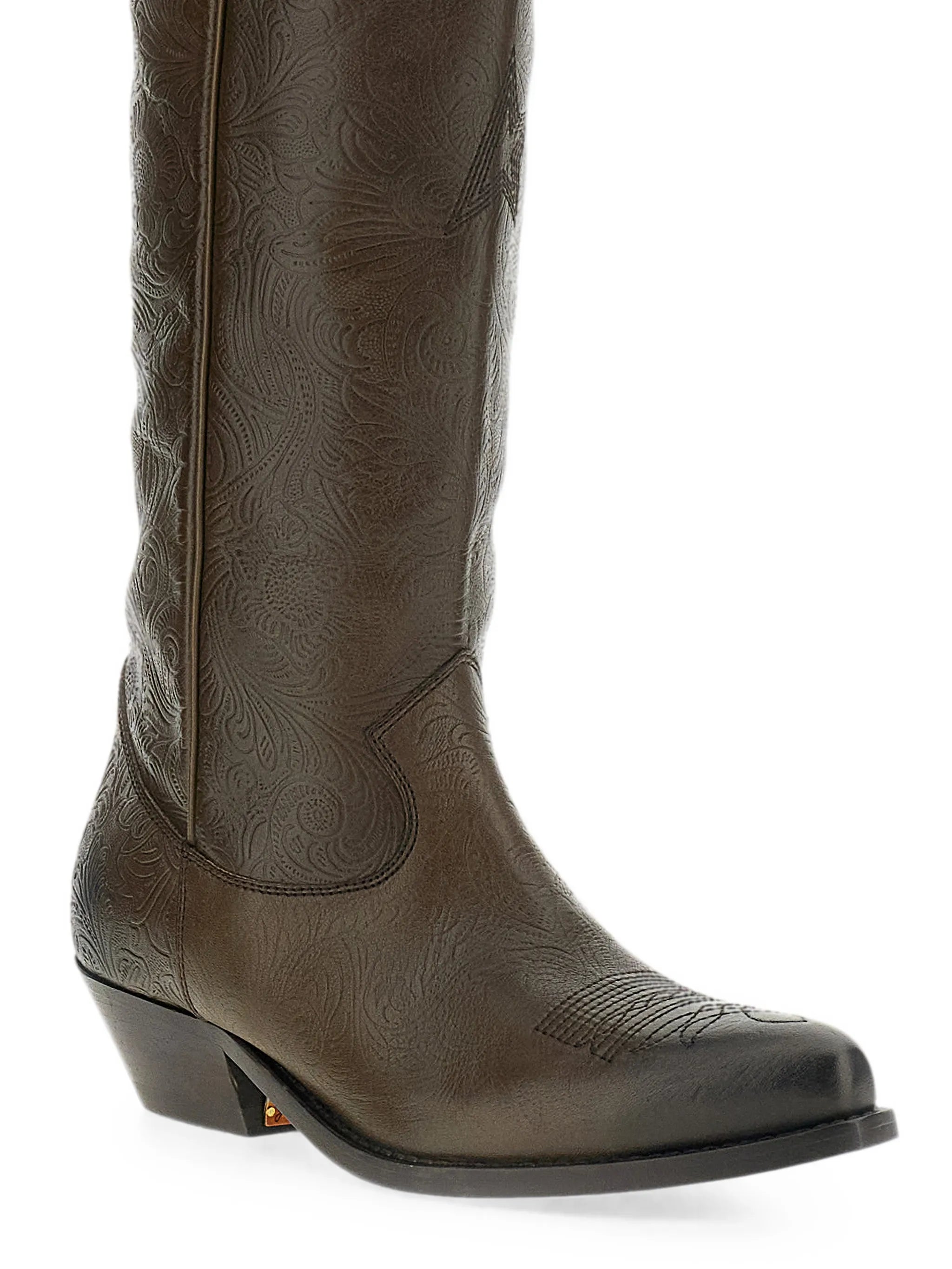 Wish Star embossed-floral western boots