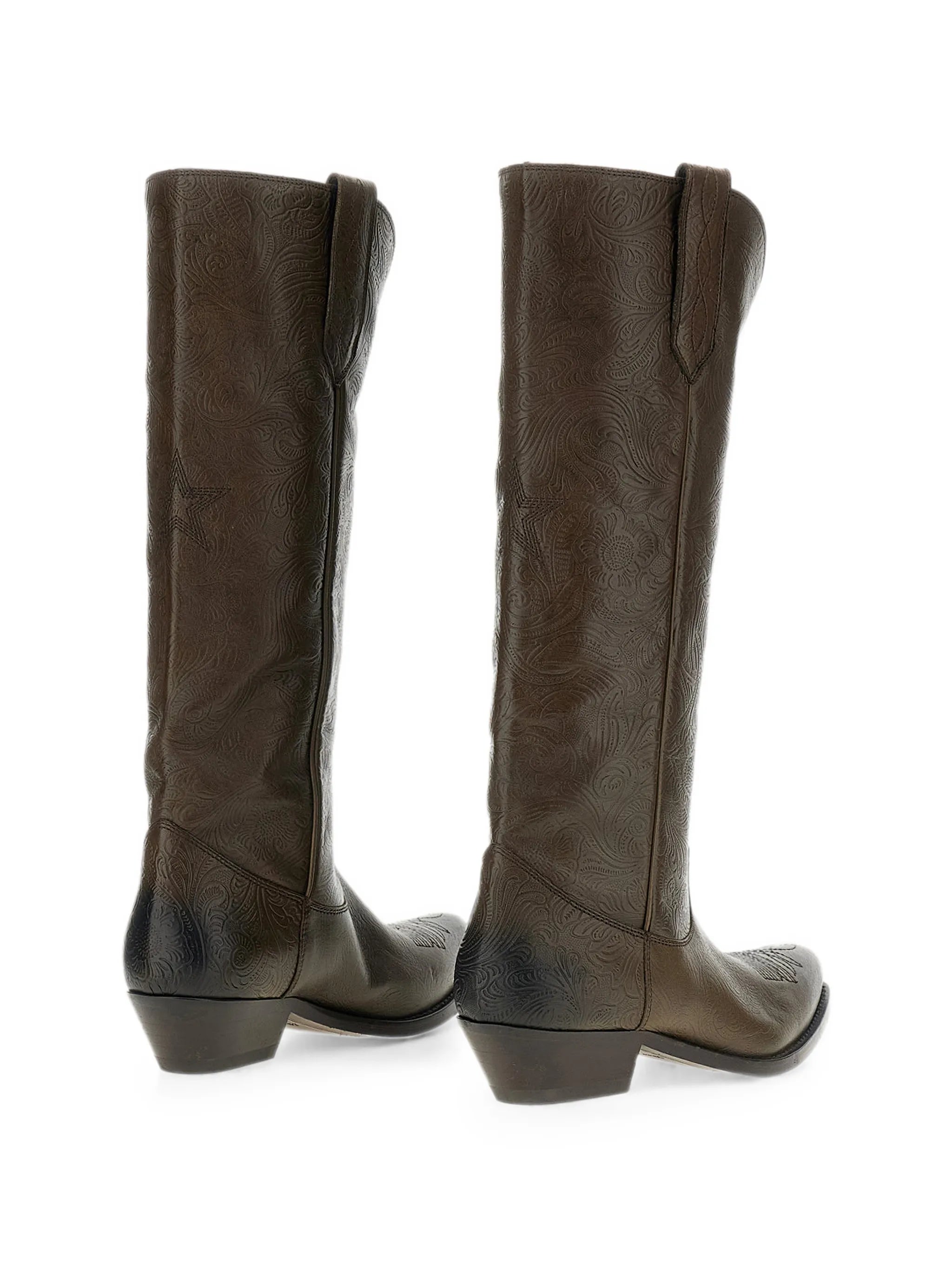 Wish Star embossed-floral western boots