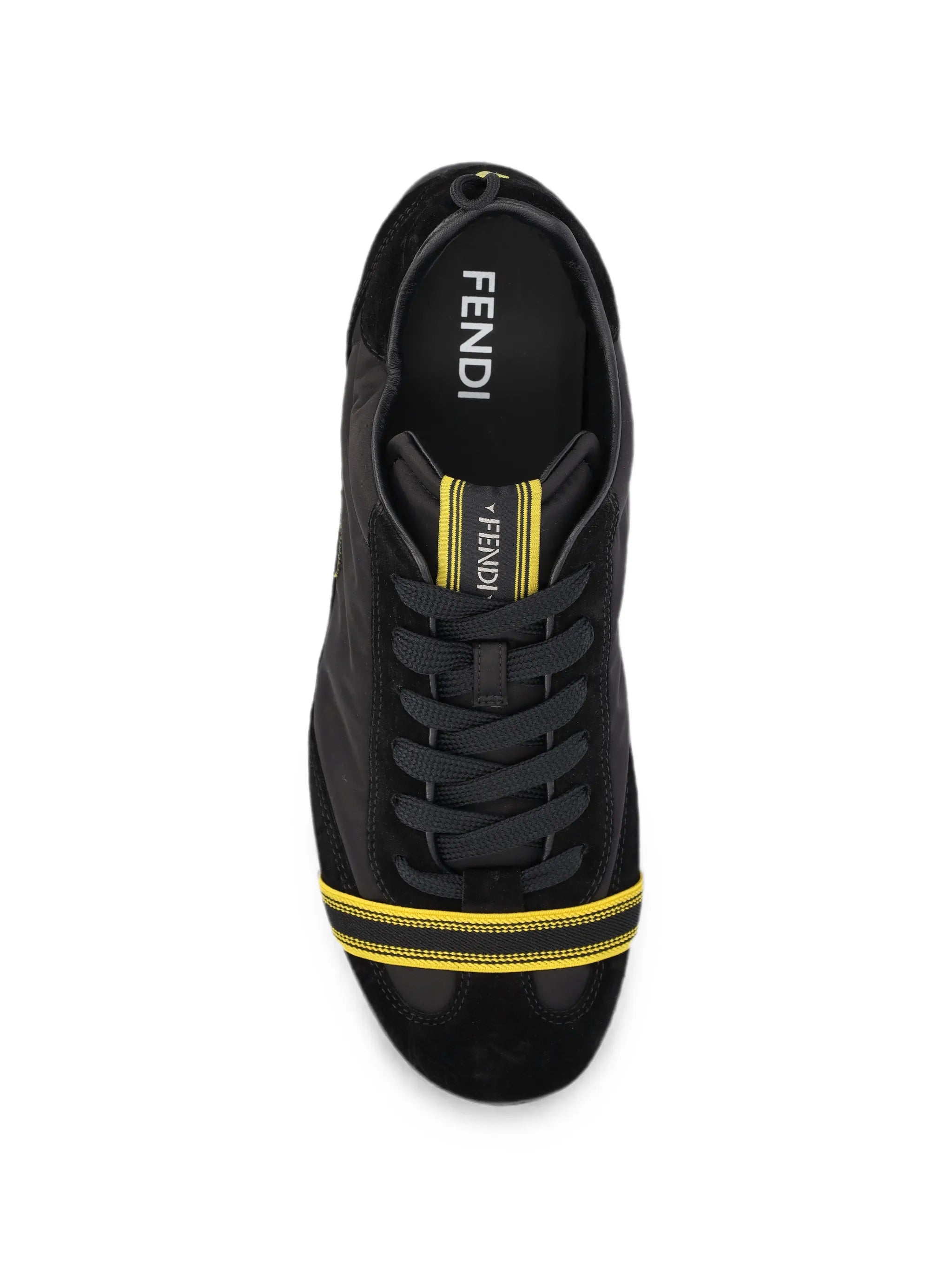Wrap black suede and fabric low-top trainers