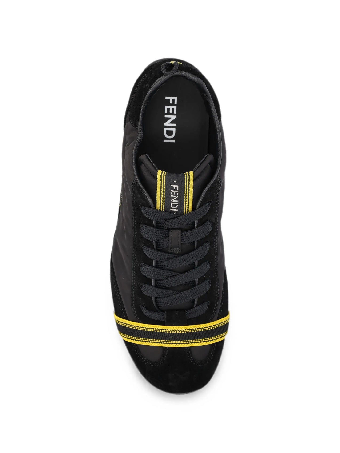 Wrap black suede and fabric low-top trainers