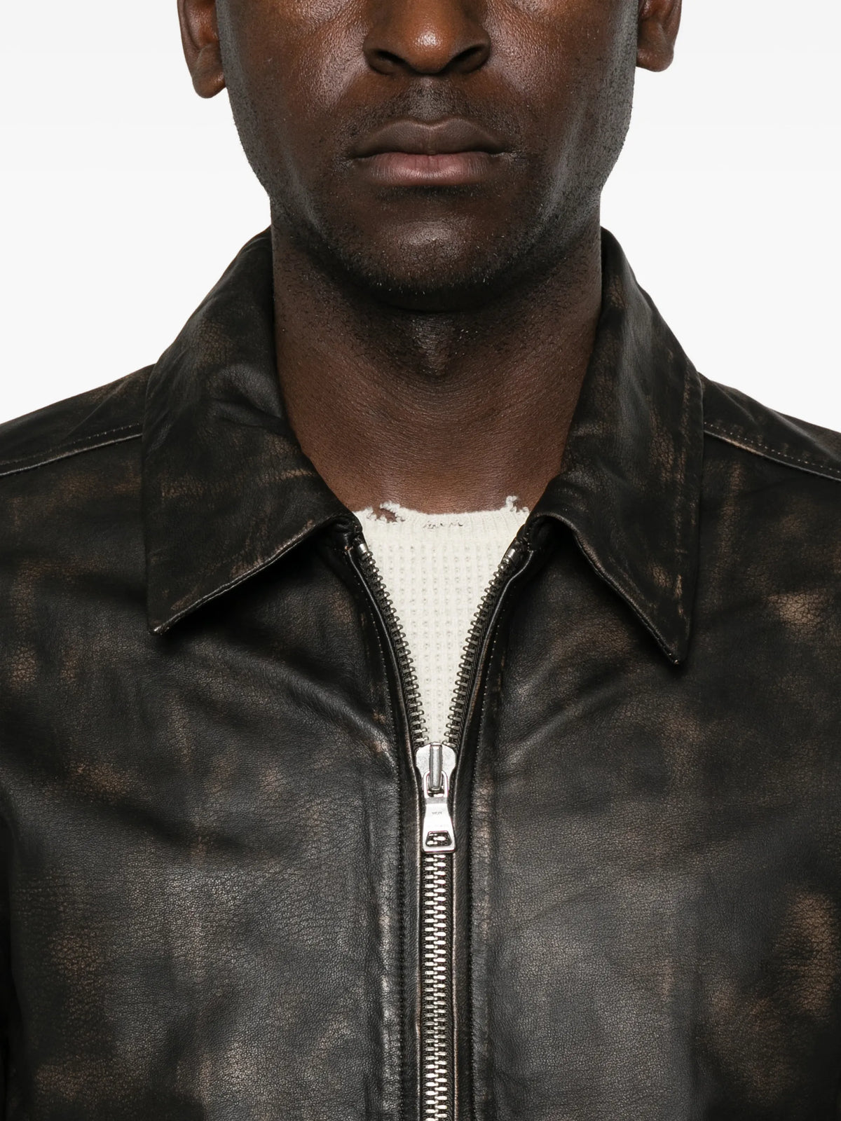 Denzel distressed leather jacket