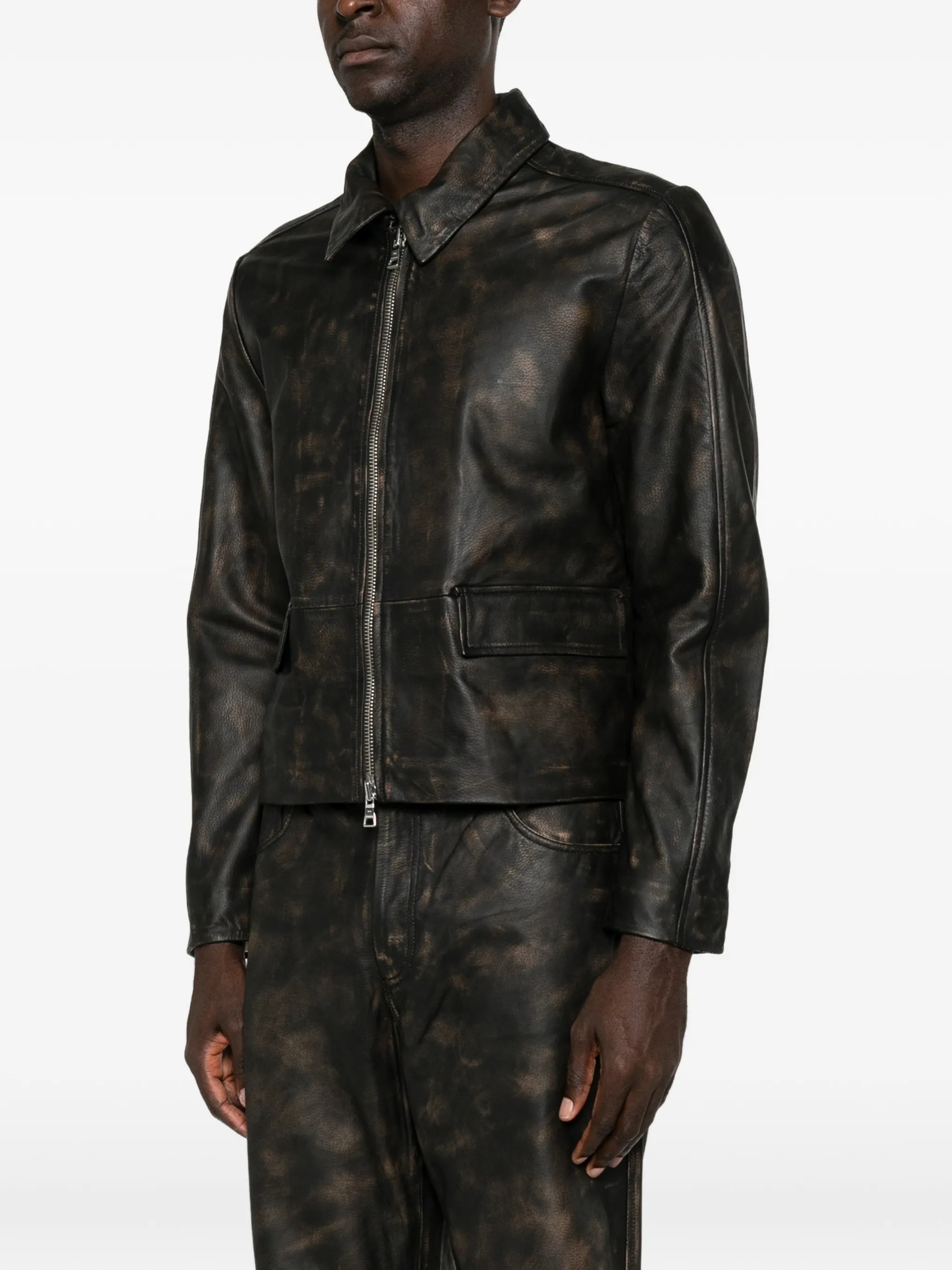 Denzel distressed leather jacket