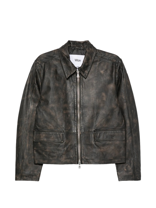 Denzel distressed leather jacket