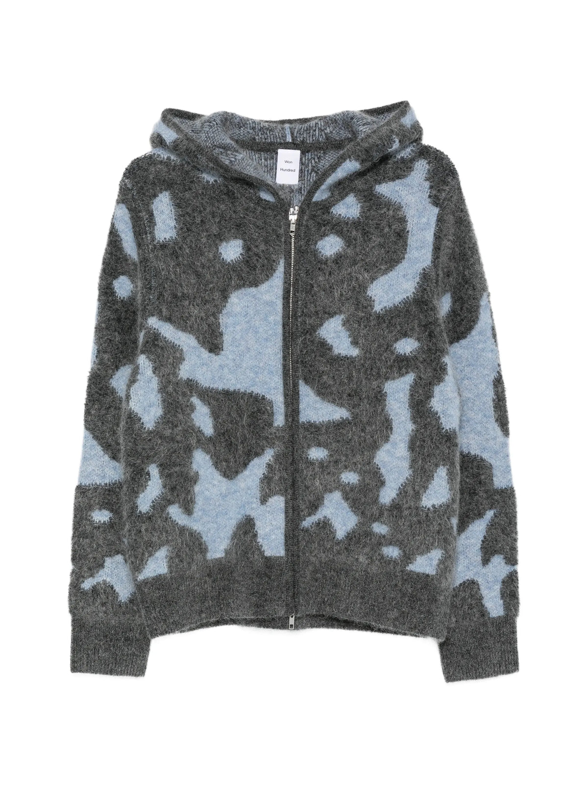 Glasgow intarsia-knit hooded cardigan