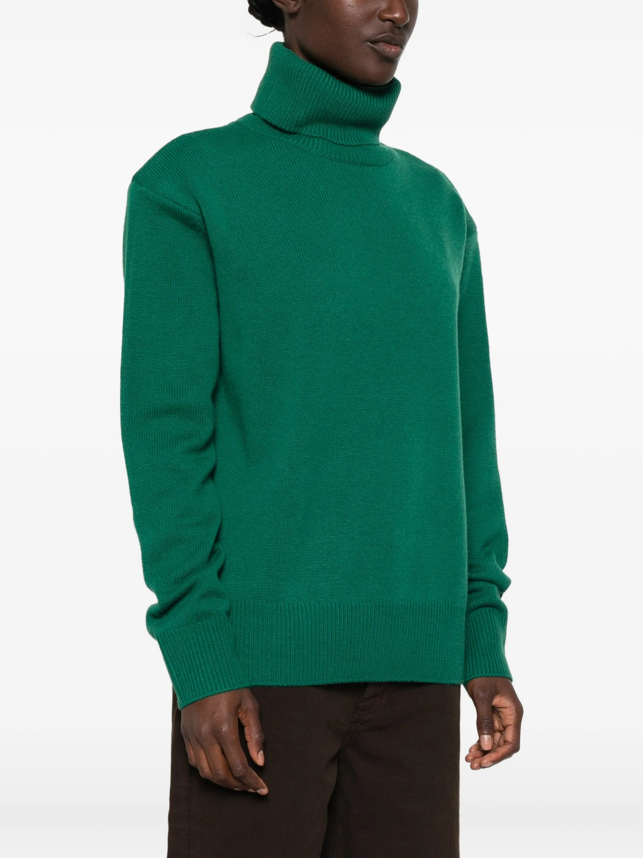 Gala padded roll-neck knitted wool sweater