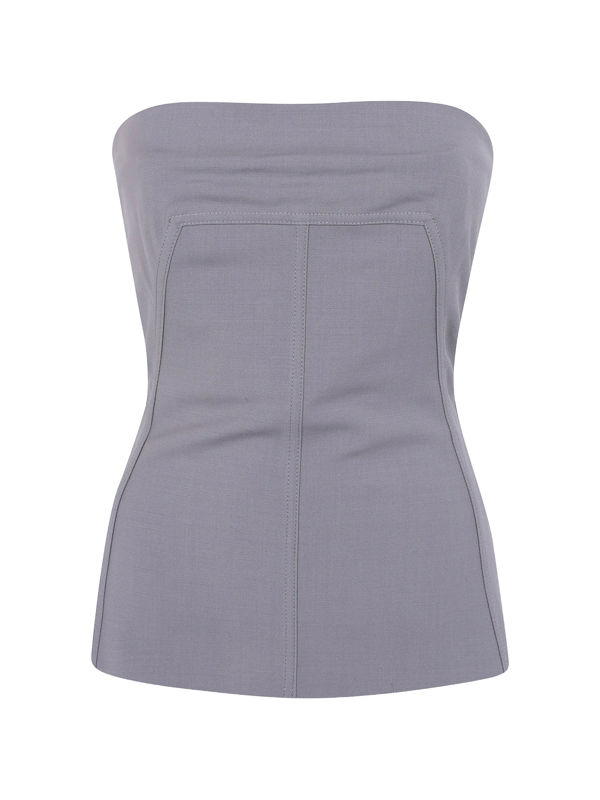 Bustier strapless panelled top