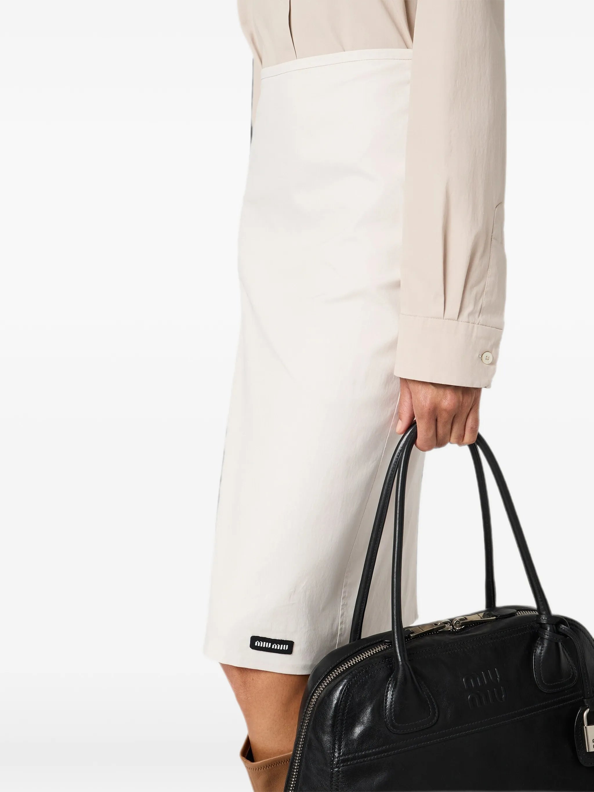 stretch poplin skirt