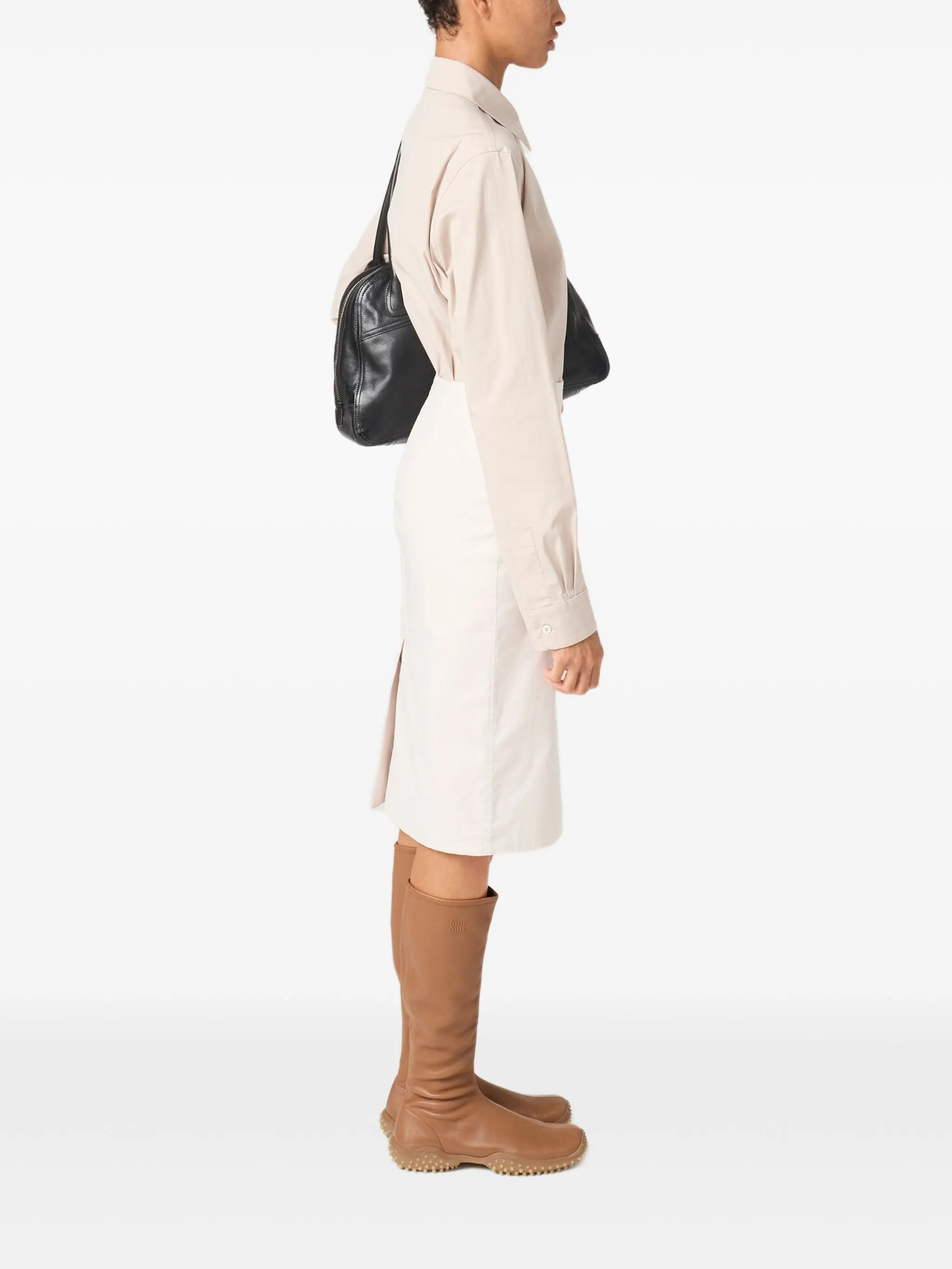 stretch poplin skirt