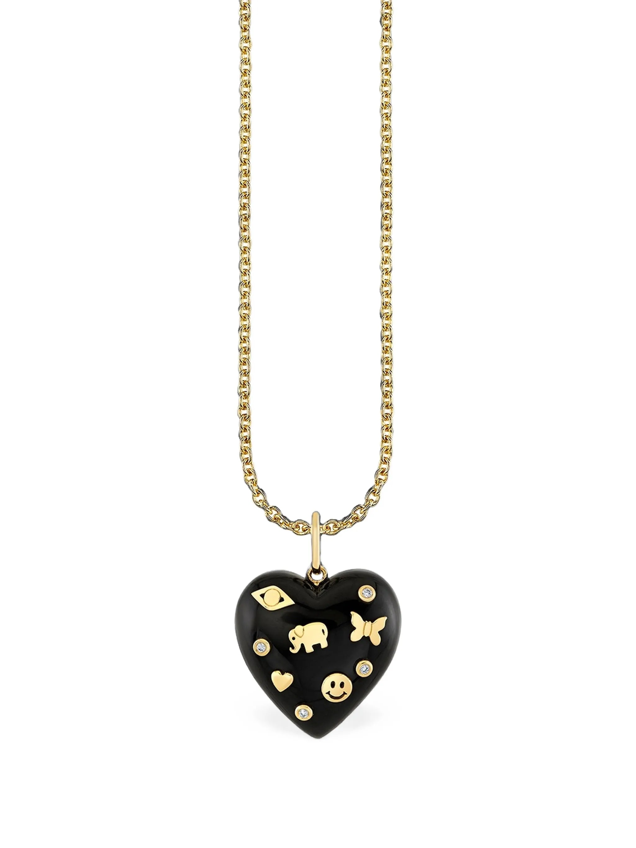 onyx Icon heart necklace
