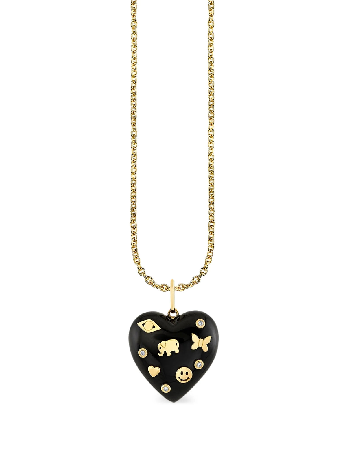 onyx Icon heart necklace