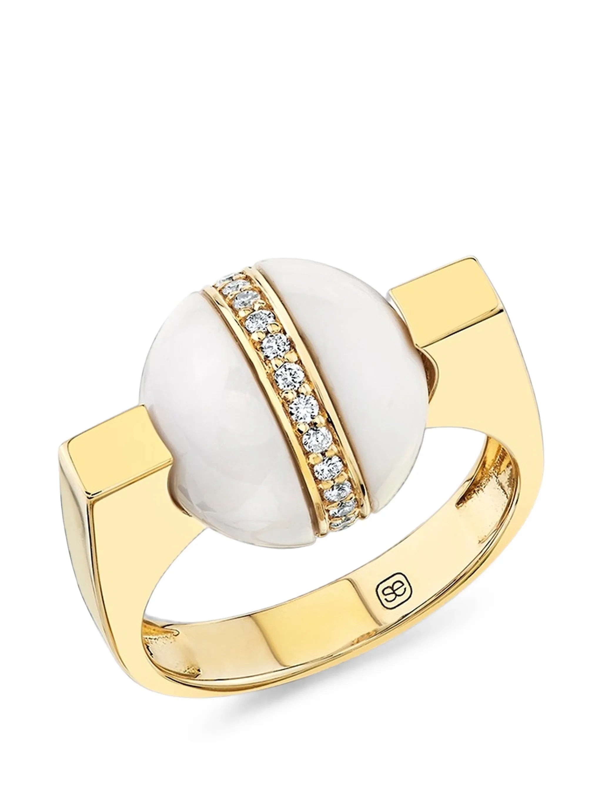 diamond pavé bead rolling ring