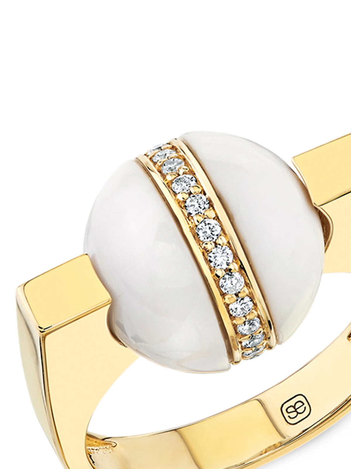 diamond pavé bead rolling ring