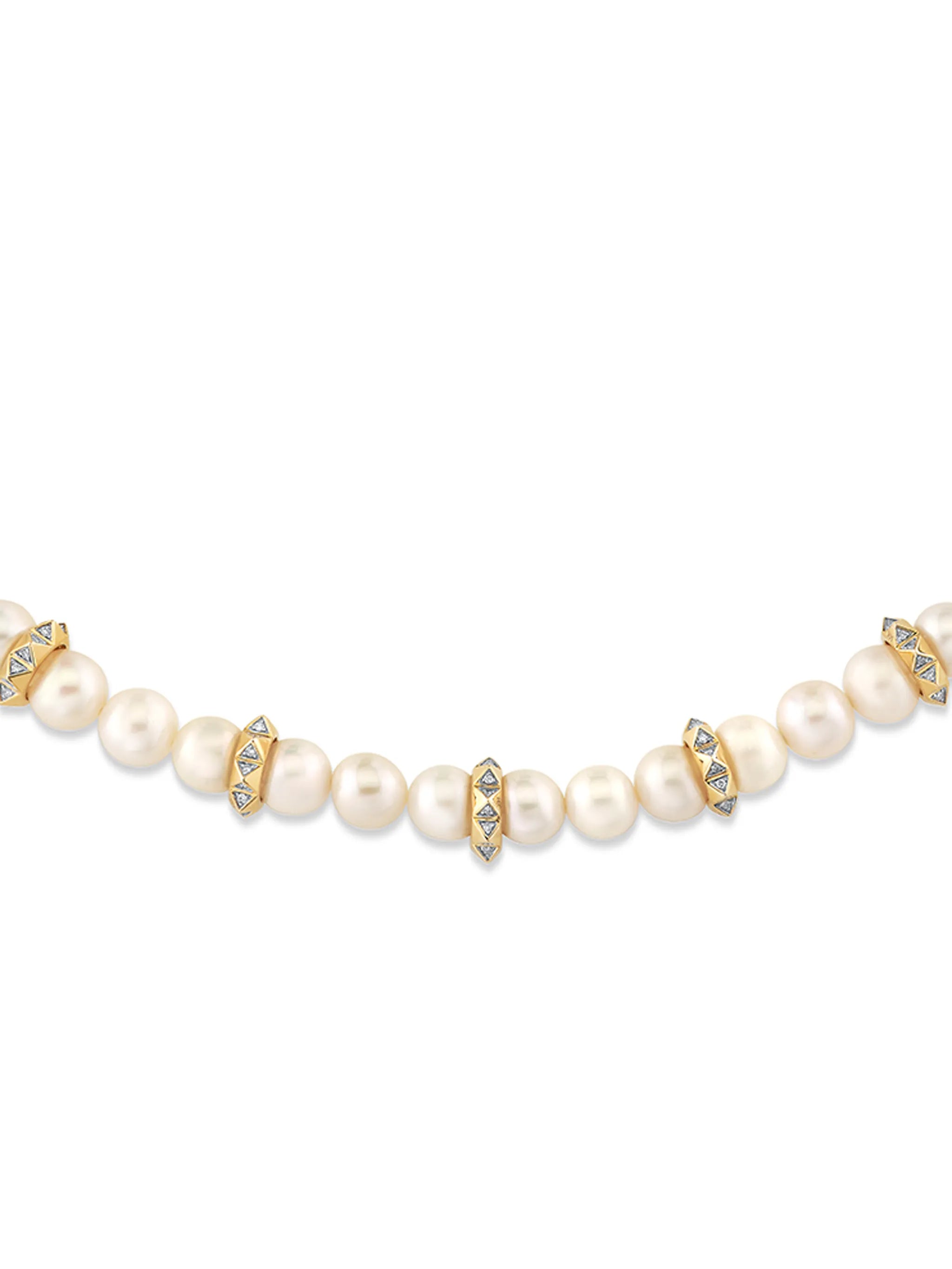 freshwater pearl and diamond necklace