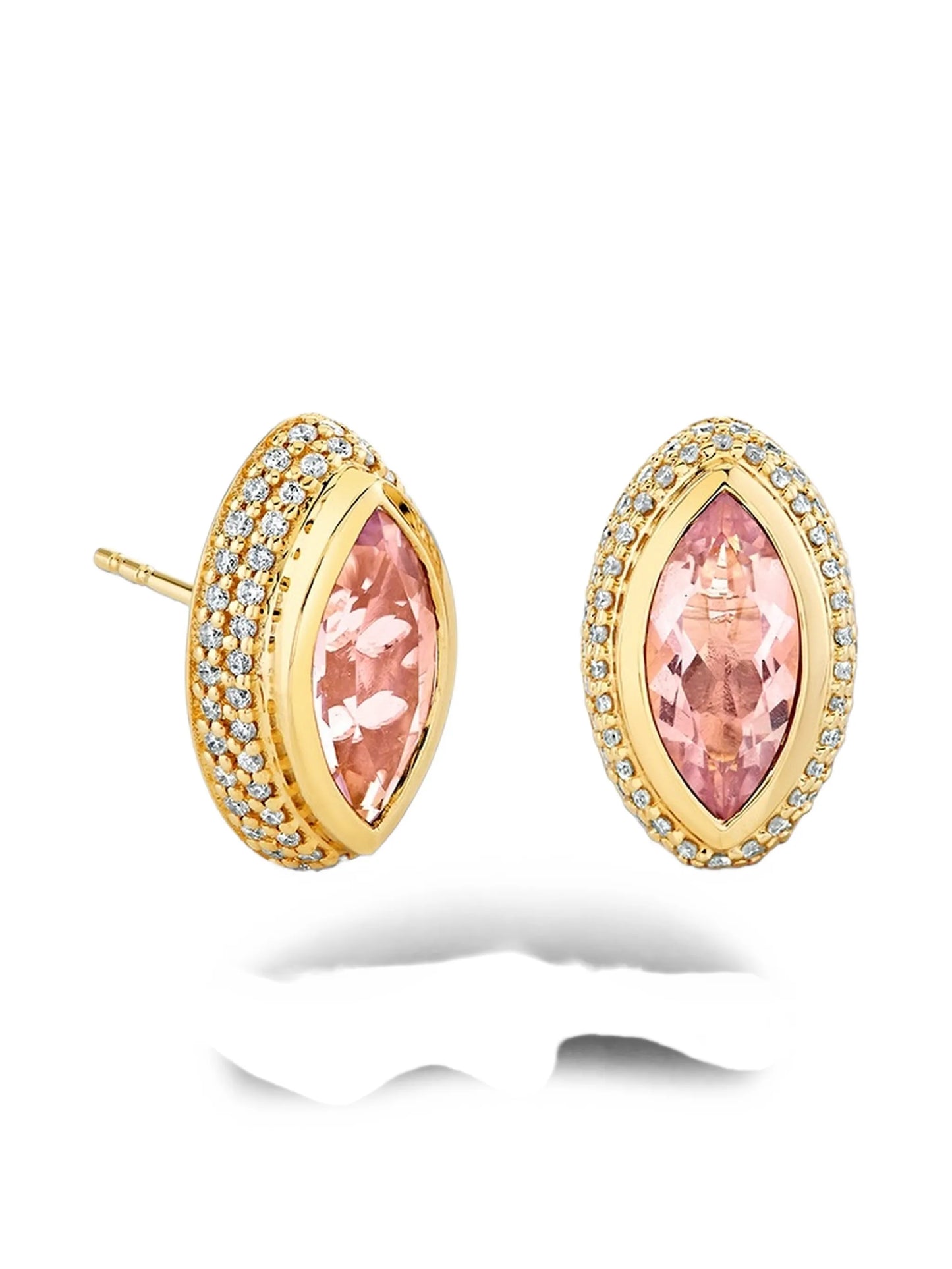 lavender quartz and diamond earrings