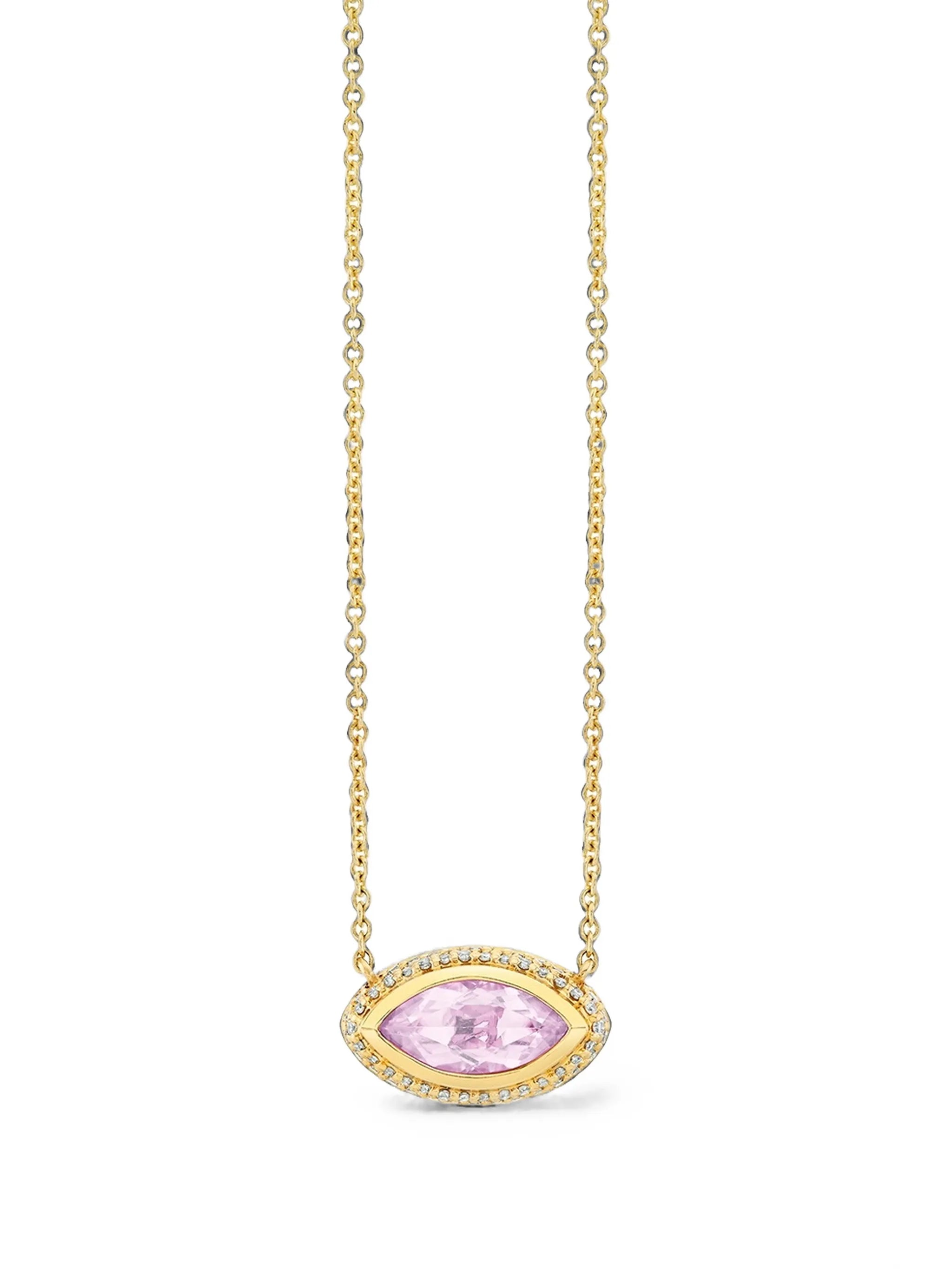 lavender quartz and diamond necklace