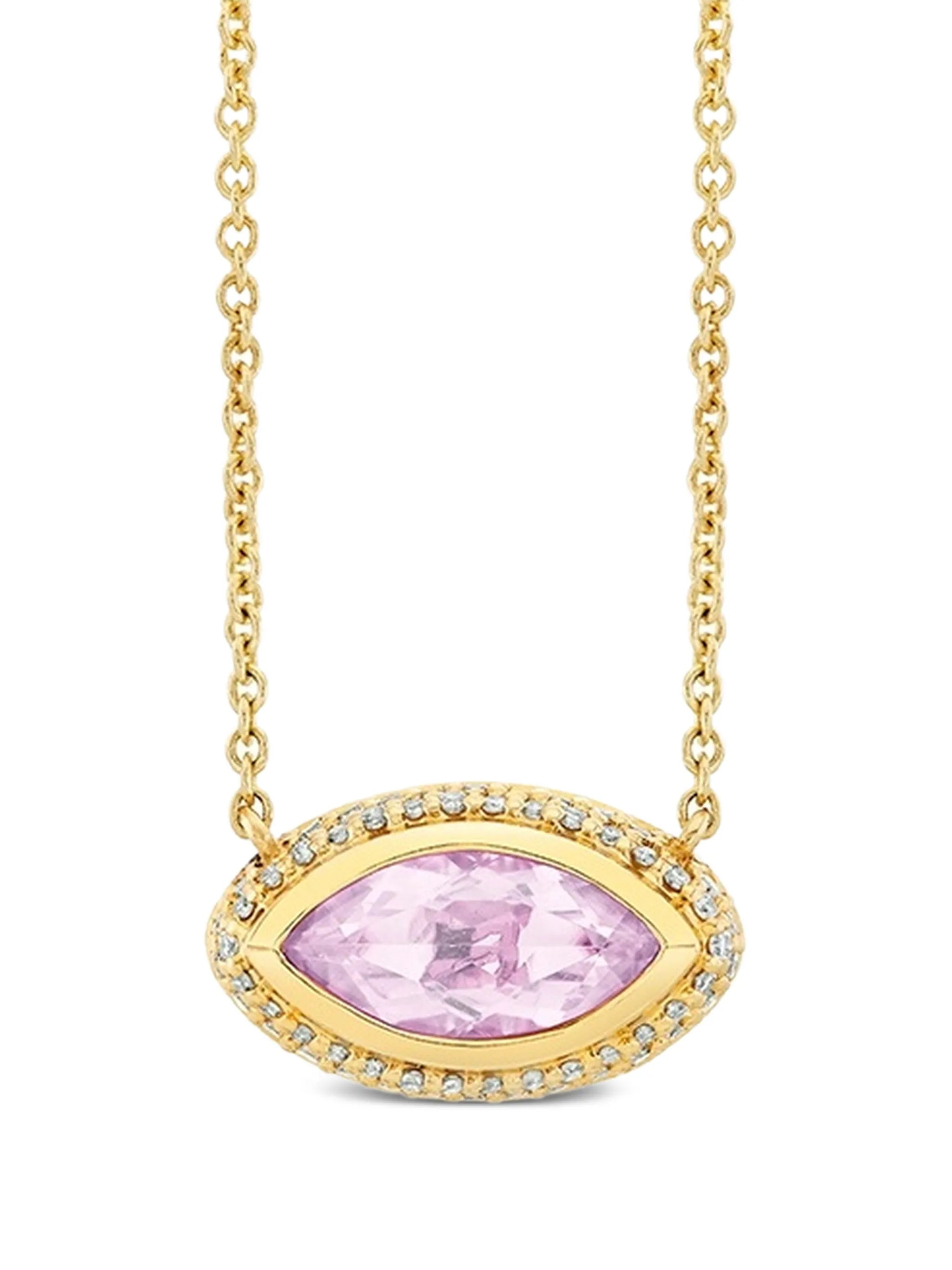 lavender quartz and diamond necklace