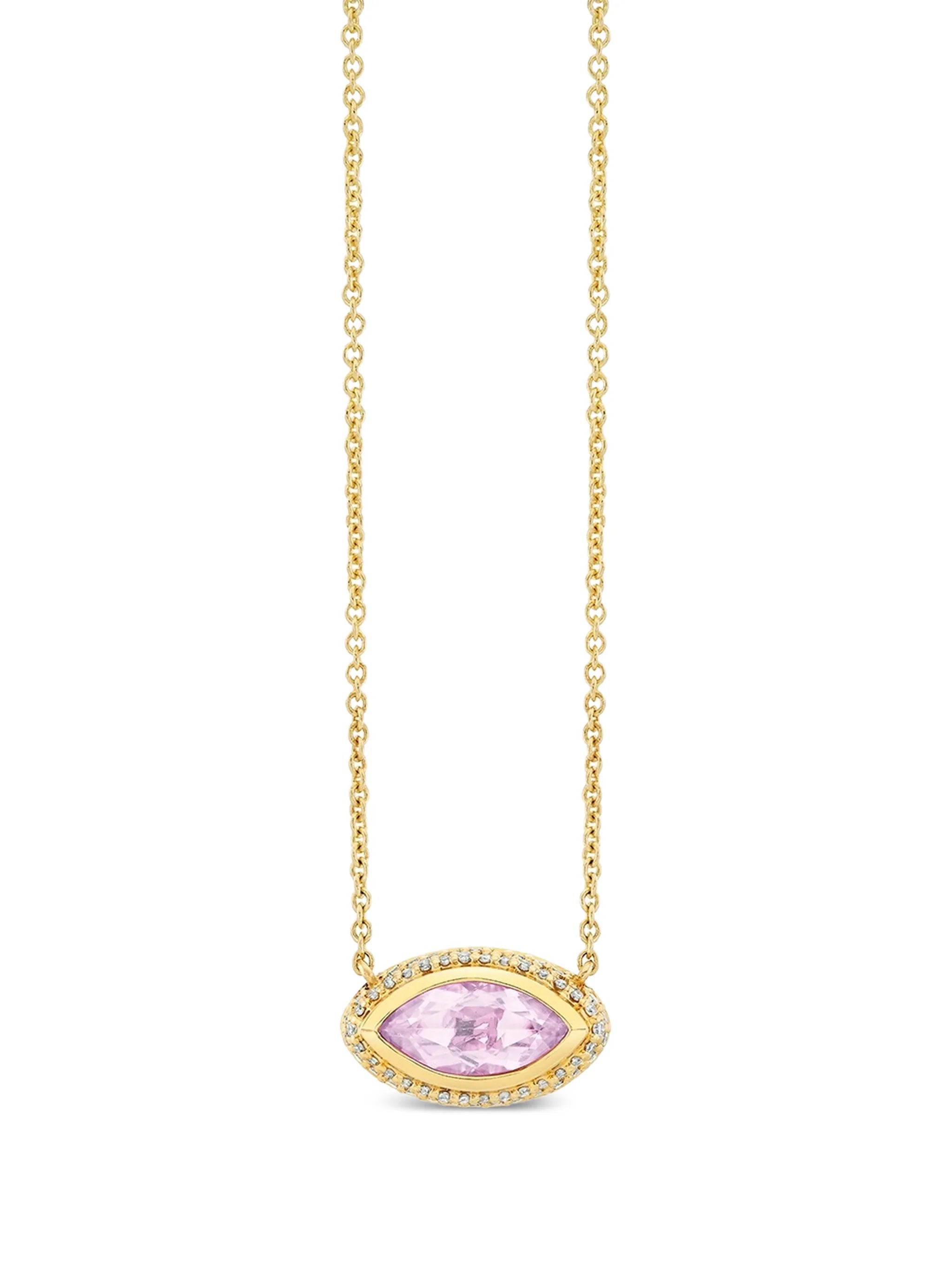 lavender quartz and diamond necklace