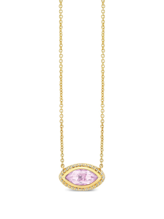 lavender quartz and diamond necklace