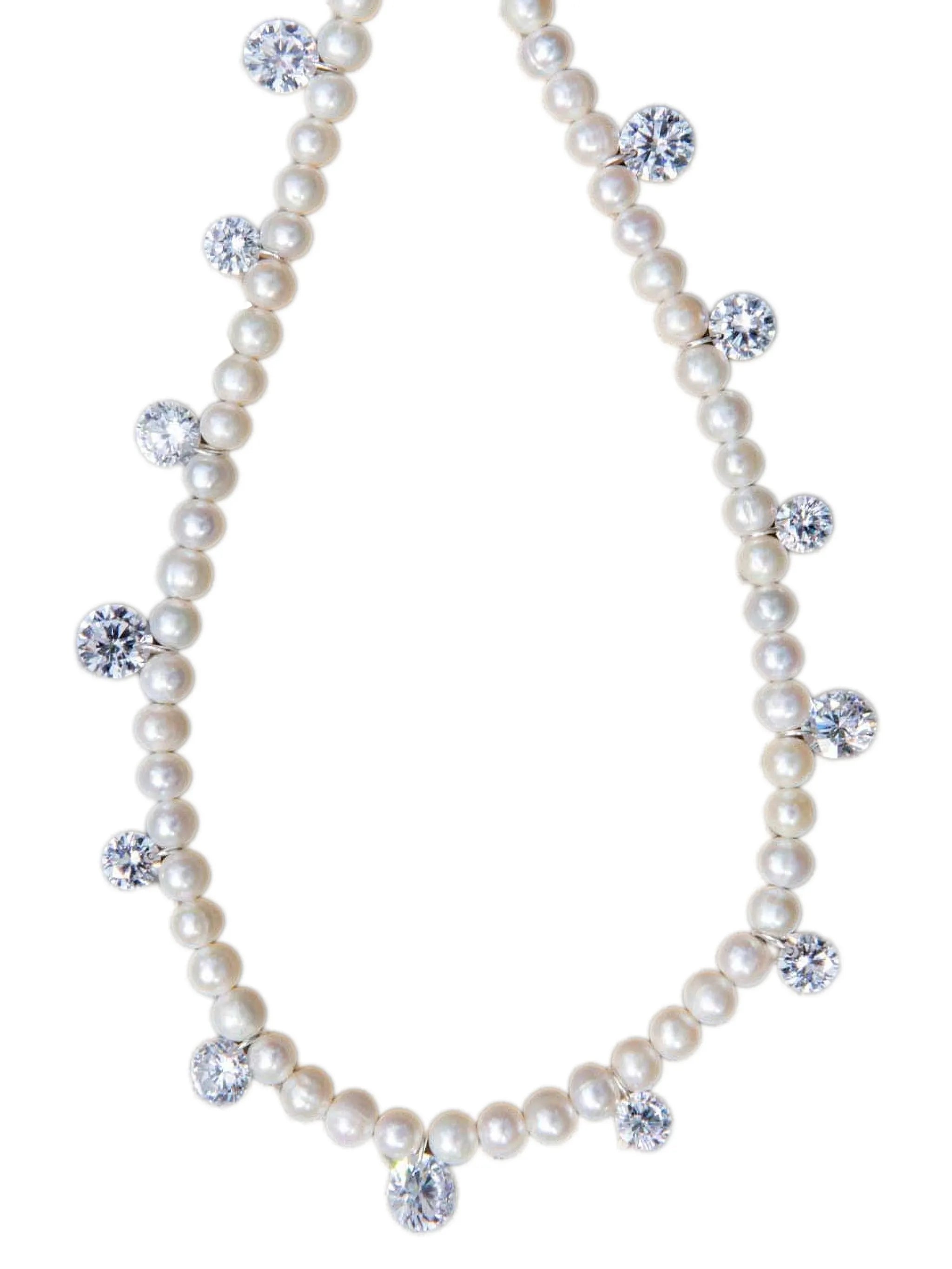 Dreaming Awake cubic zirconia pearl-beaded necklace