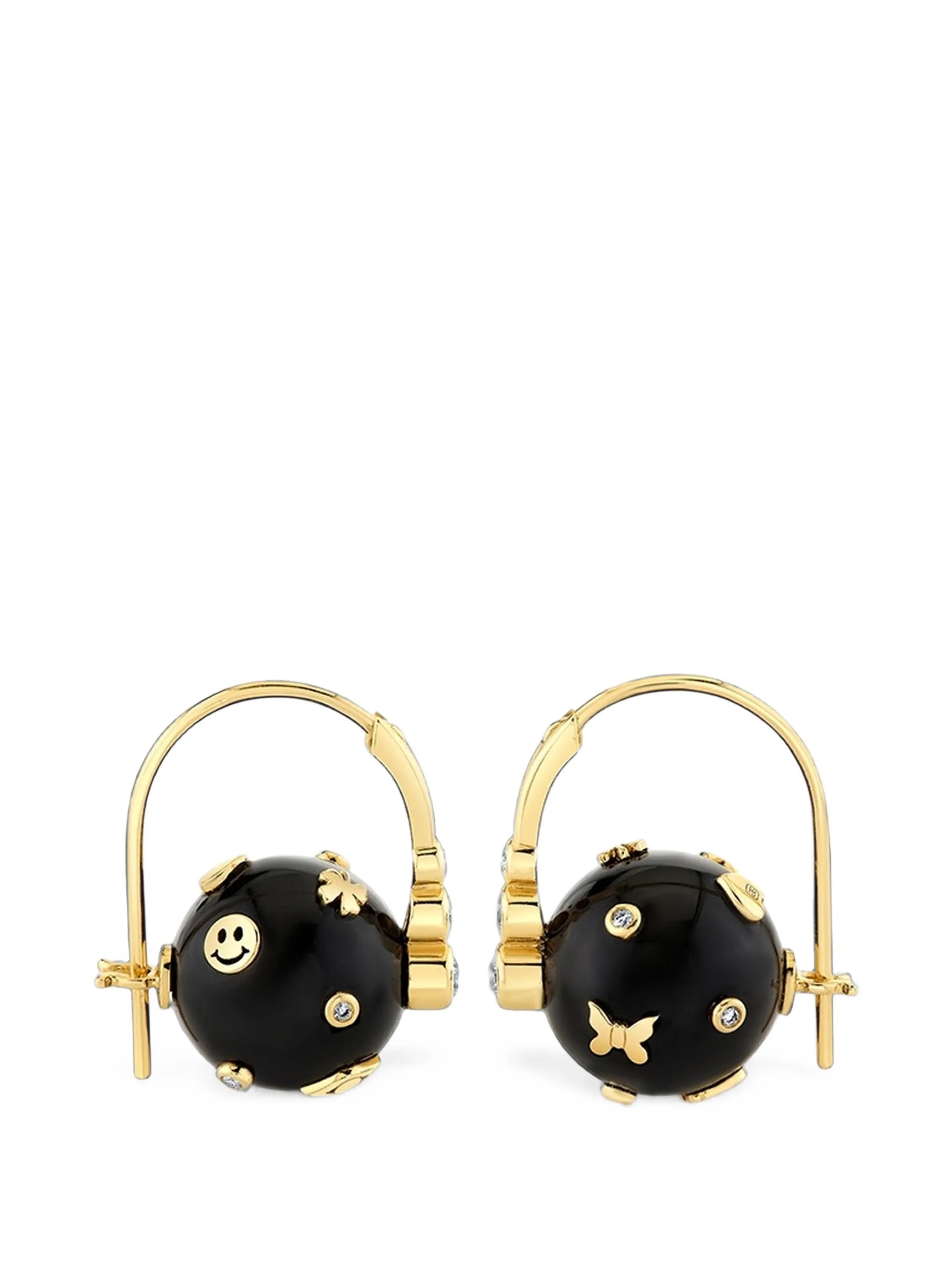 onyx and diamond earrings