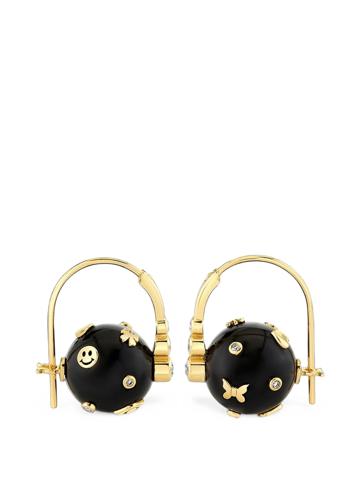 onyx and diamond earrings